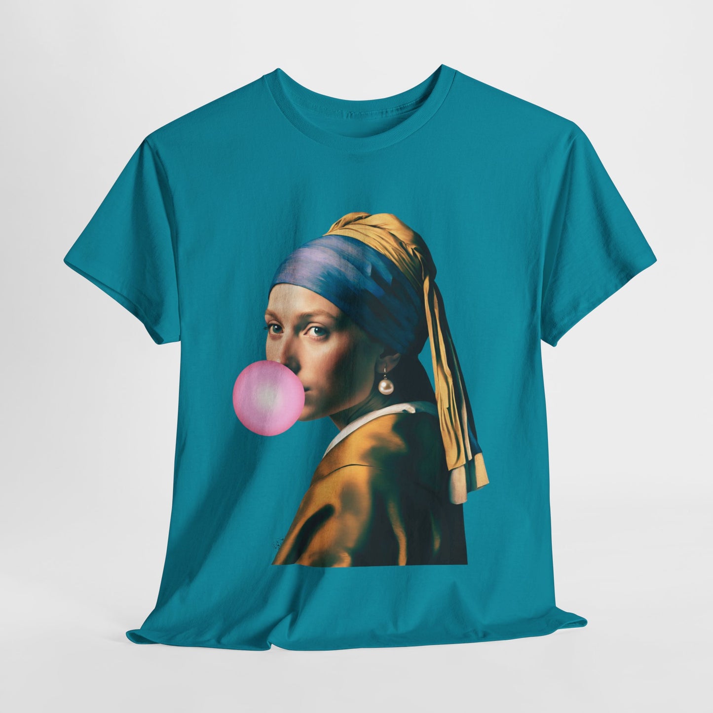 Bubble Gum Girl with a Pearl Earring Johannes Vermeer - Flashlander Gym Shirt