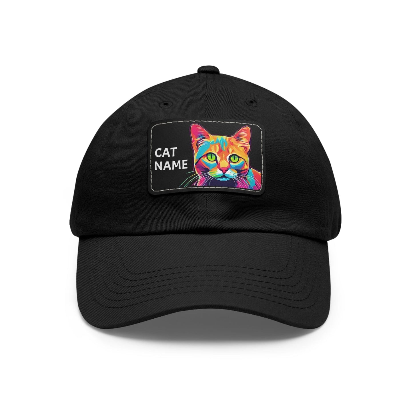 Cat Hat Cat Cap Cat Pop Art Hat Dad Hat with Patch (Rectangle) Baseball Cap Kitten Hat Kitty Hat Kitty Cap Custom Hat Flashlander