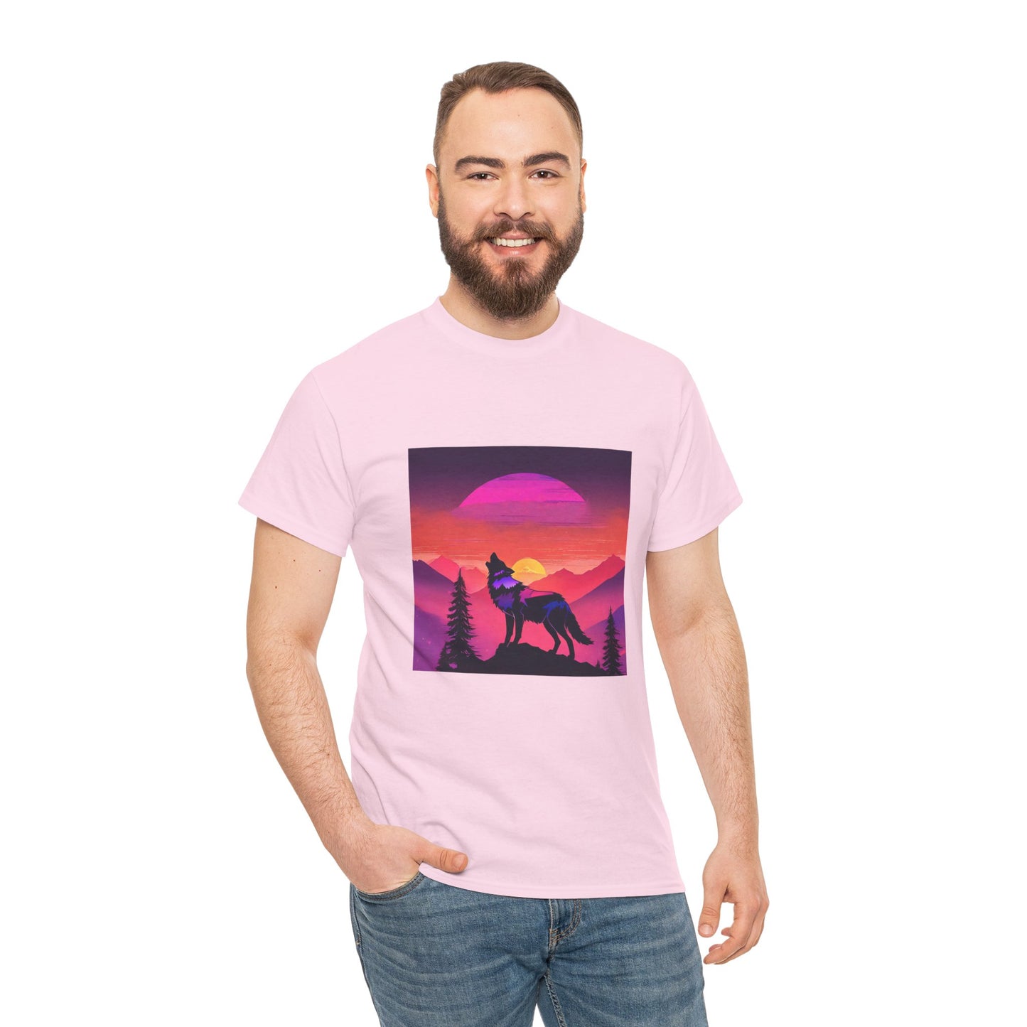 Wolf Majestic Sunset Gaphic Tee Flashlander