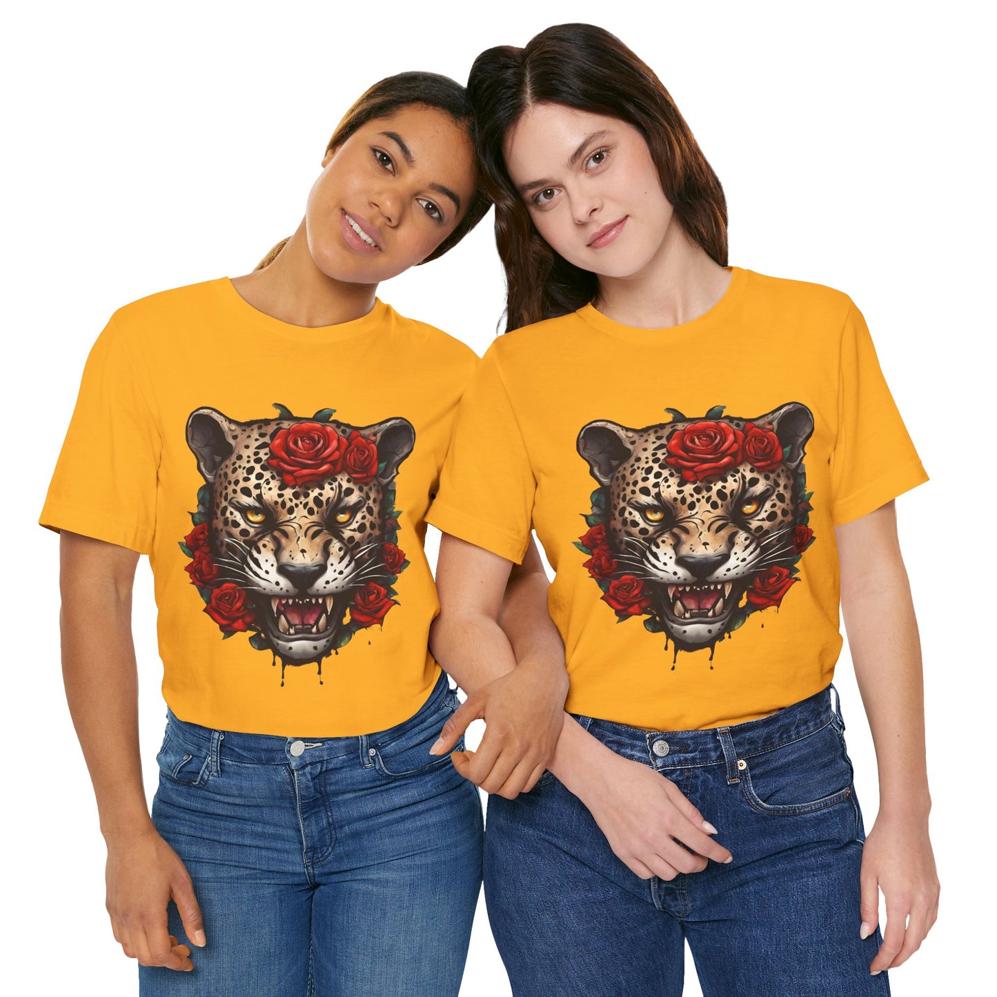 Jaguar Flames and Roses Graphic Tee Flashlander