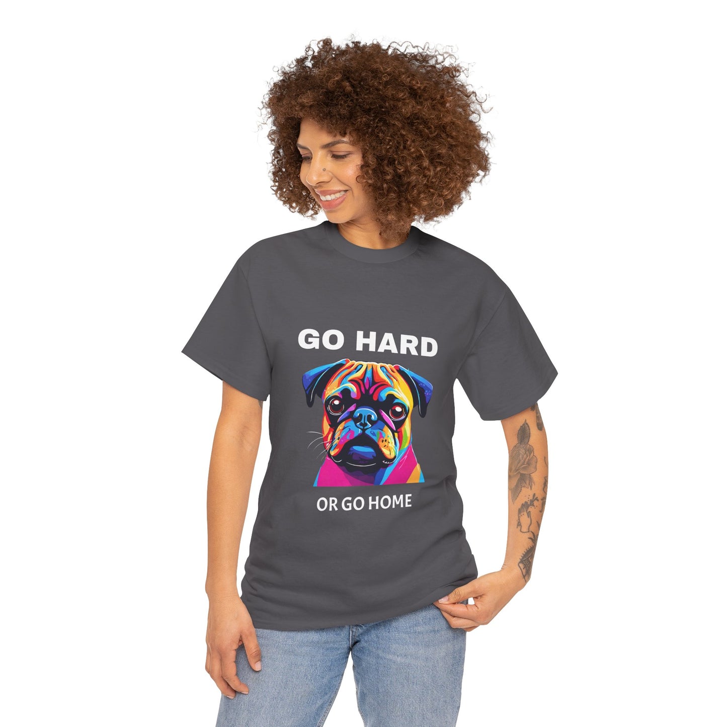 Pug Dog Pop Art  - Go Hard Or Go Home Flashlander Gym Shirt