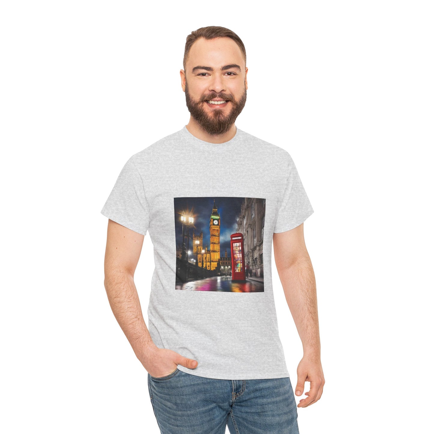 London City Big Ben, Reino Unido, Inglaterra Camisa Unisex Heavy Cotton Camiseta Marca Flashlander