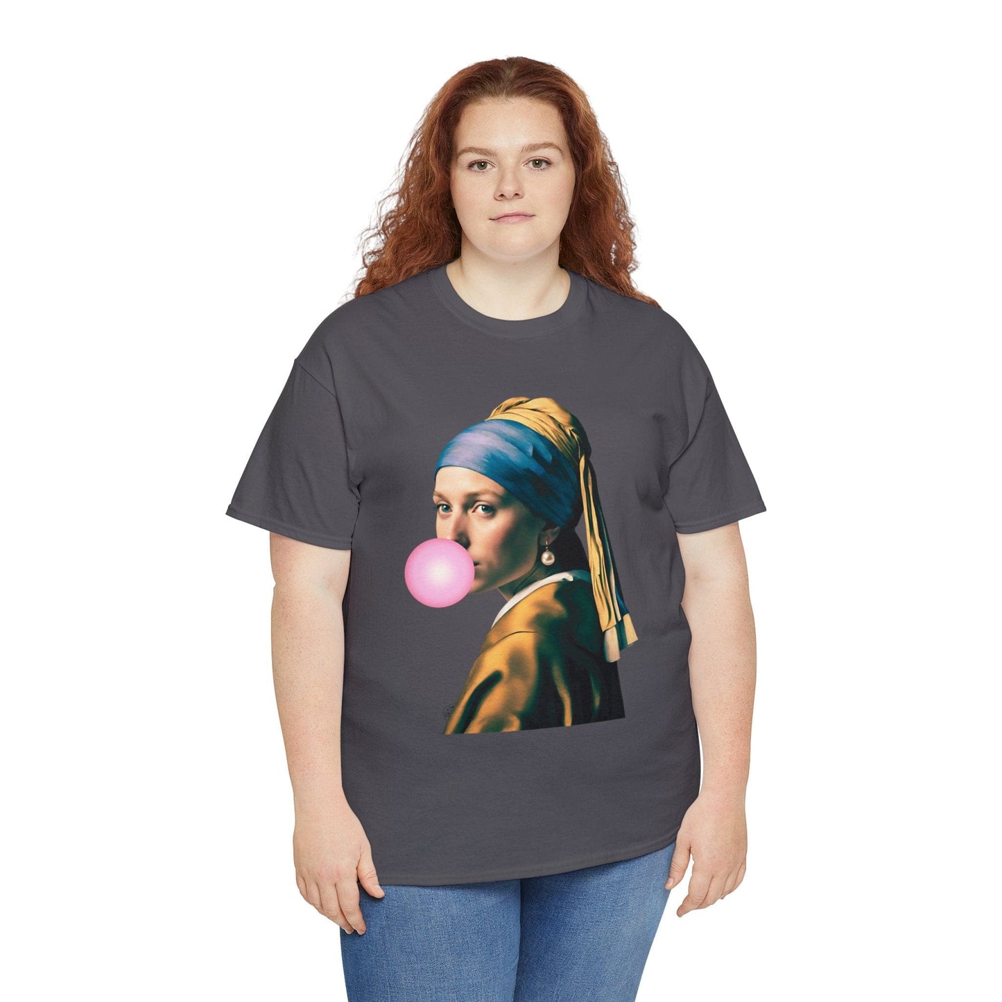 Bubble Gum Girl with a Pearl Earring T-Shirt Aesthetic Shirt Johannes Vermeer Girl with a Pearl Earring T-Shirt Vintage Art Unisex Shirt by Flashlander