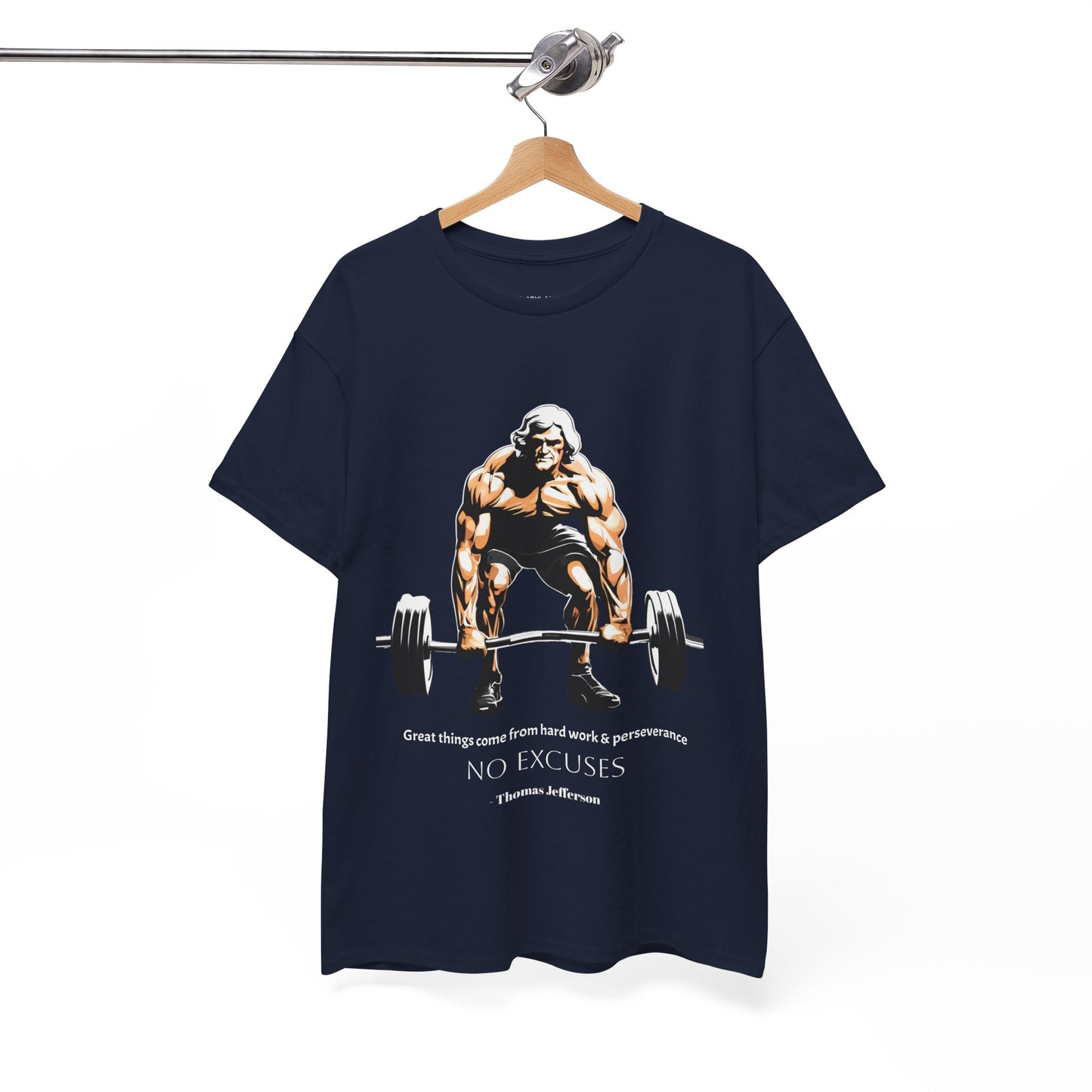 Thomas Jefferson Bodybuilder Shirt - Flashlander Great Things Come From Hard Work And Perseverance, No excuses Graphic Tee