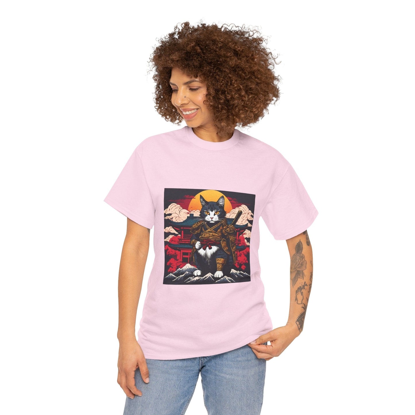 Samurai Cat Cartoon Anime - Flashlander Gym Shirt