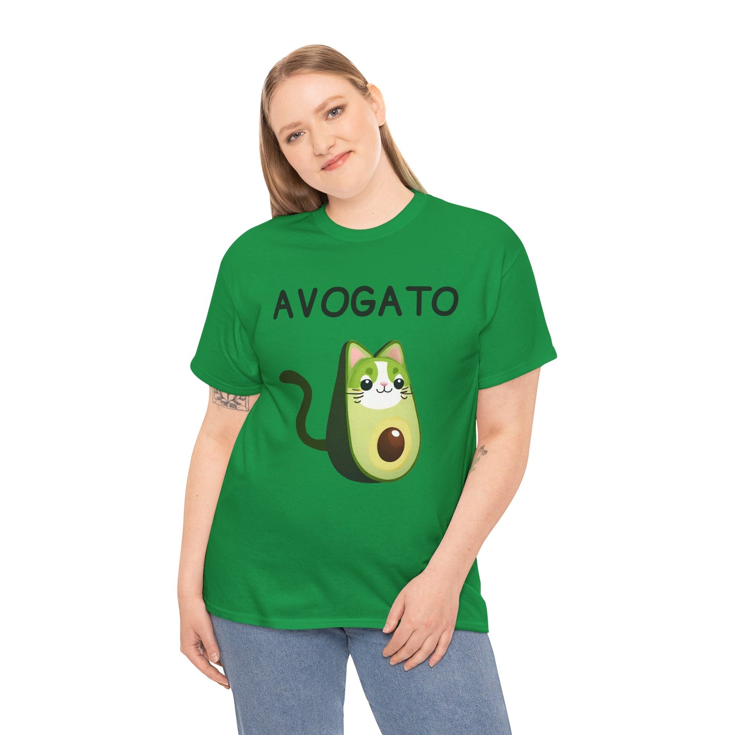 Avogato Funny Avocado Cat Face - Flashlander Gym Shirt