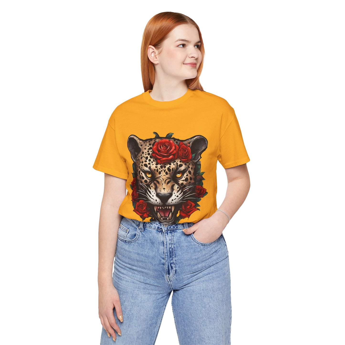 Jaguar Flames and Roses Graphic Tee Flashlander