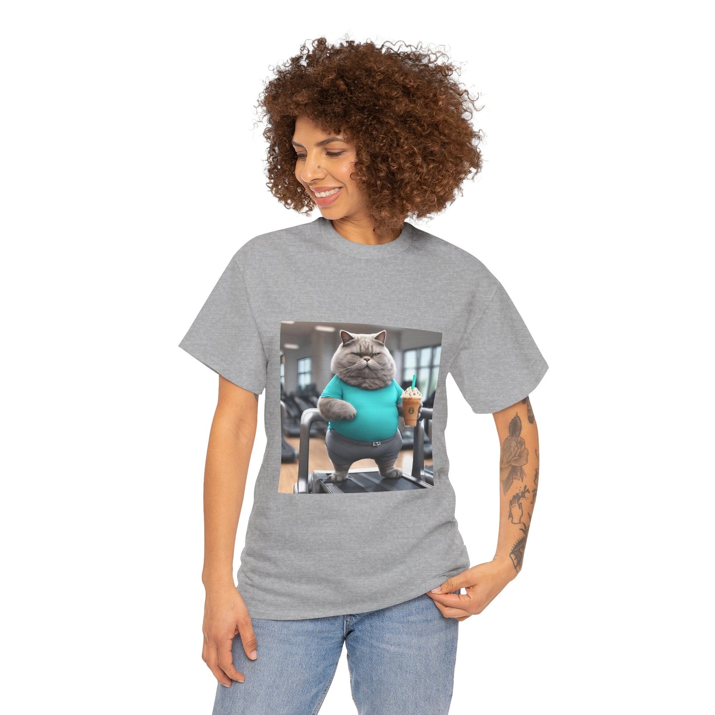 Funny Fat Cat On The Treadmill - Flashlander Gym Shirt