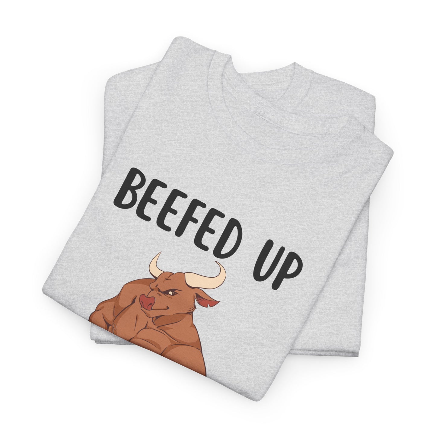 Muscle Bull Beefed Up No Bull, Just Gains - Flashlander Gym Shirt