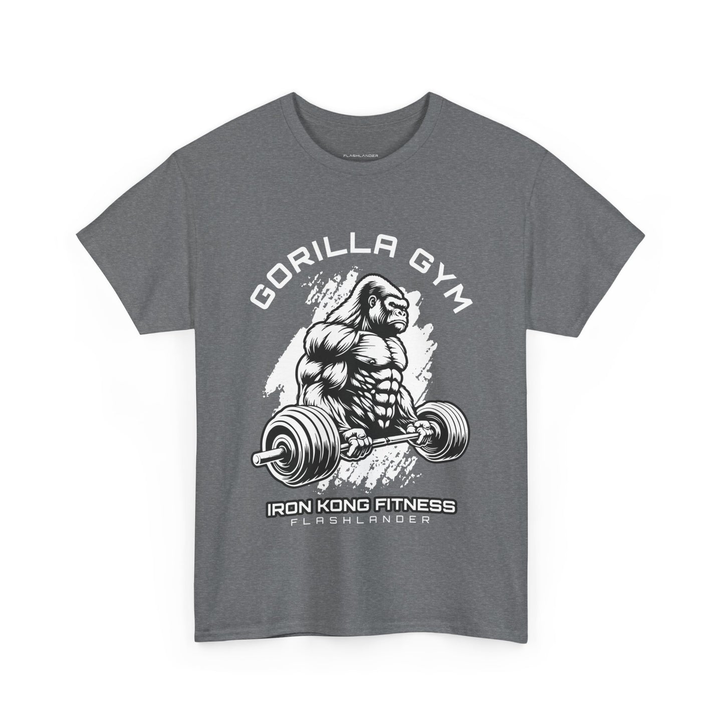 T-shirt de sport Gorilla Flashlander en coton unisexe, noir anthracite, graphique de performance