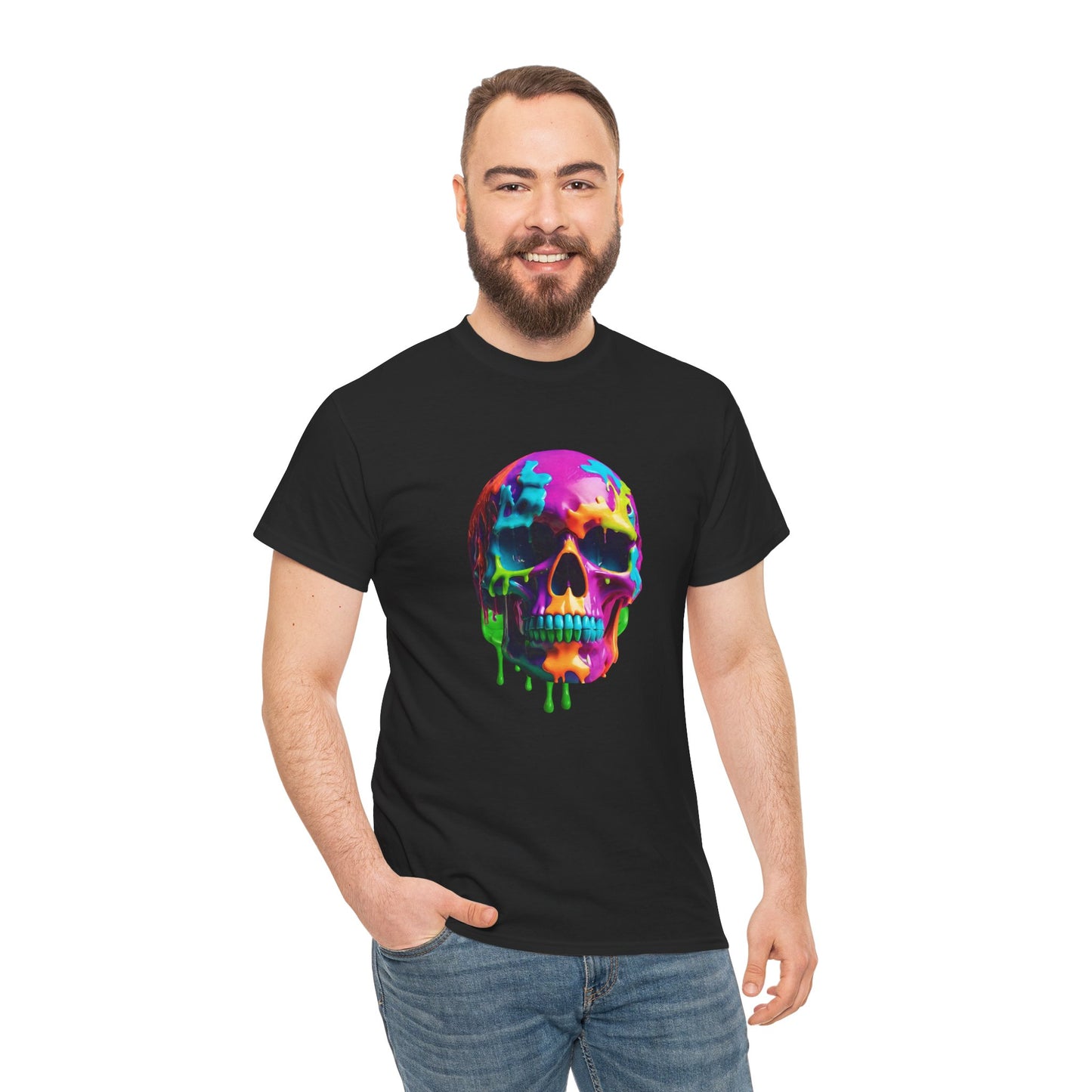 Camiseta con calavera de fusión de neón Flashlander