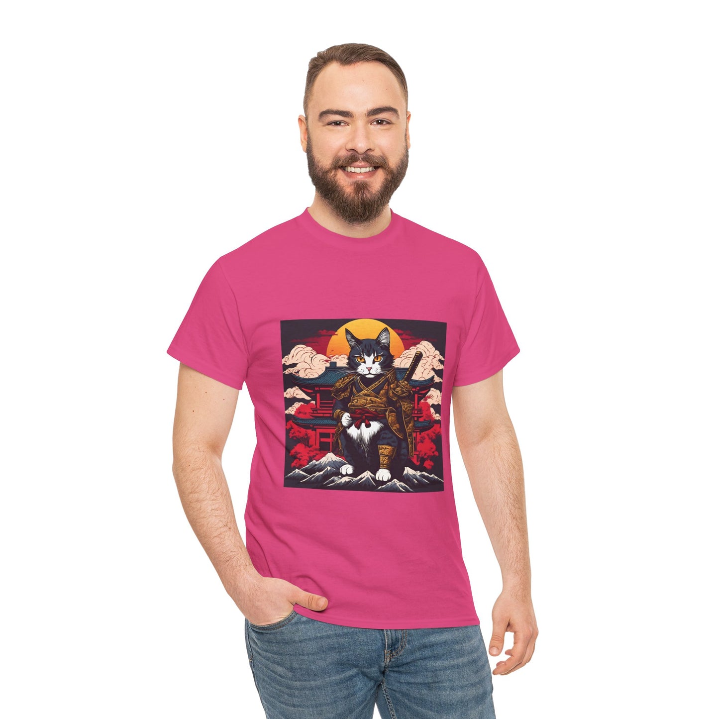 Samurai Cat Cartoon Anime - Flashlander Gym Shirt