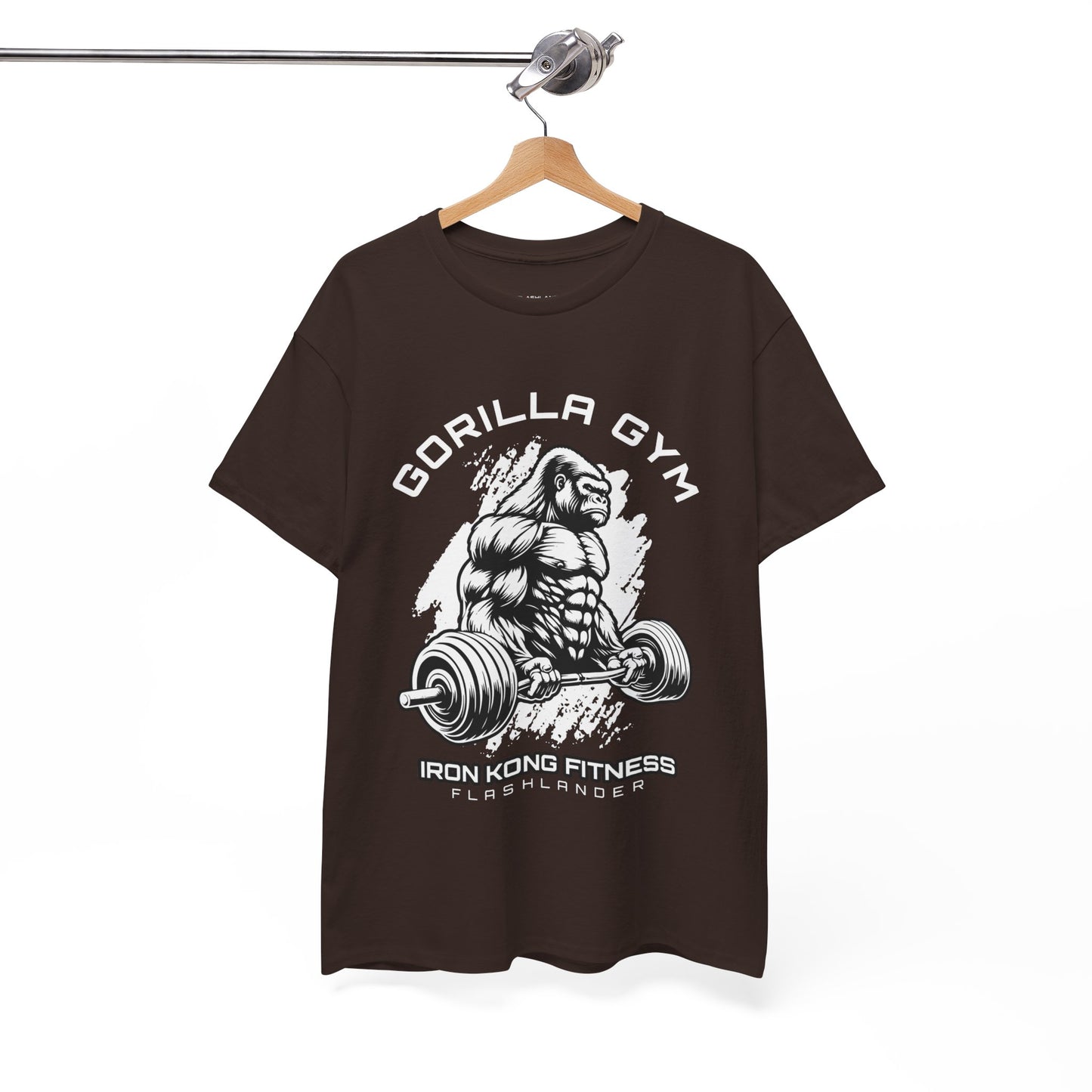 T-shirt de sport Gorilla Flashlander en coton unisexe, noir anthracite, graphique de performance