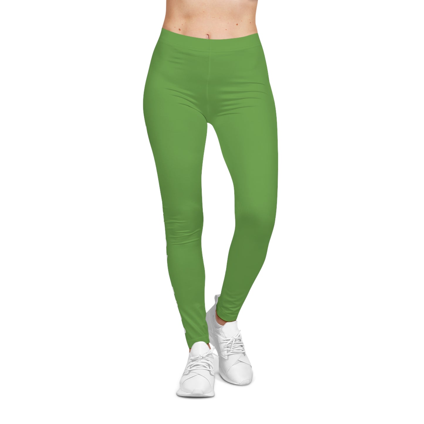 Flashlander Sportswear Evolution Women's Casual Leggings Green (AOP) Featuring Custom Motivational Quote