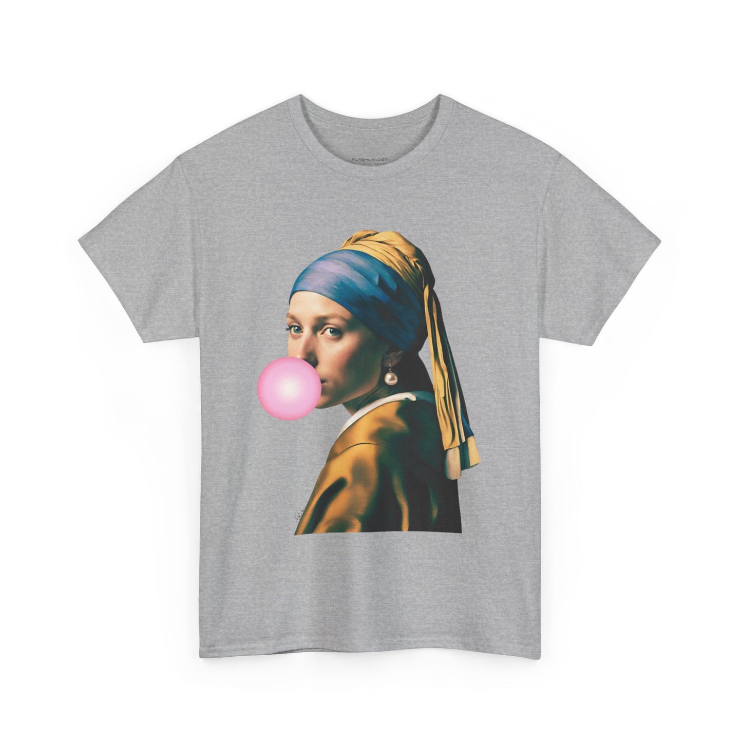 Bubble Gum Girl with a Pearl Earring Johannes Vermeer - Flashlander Gym Shirt