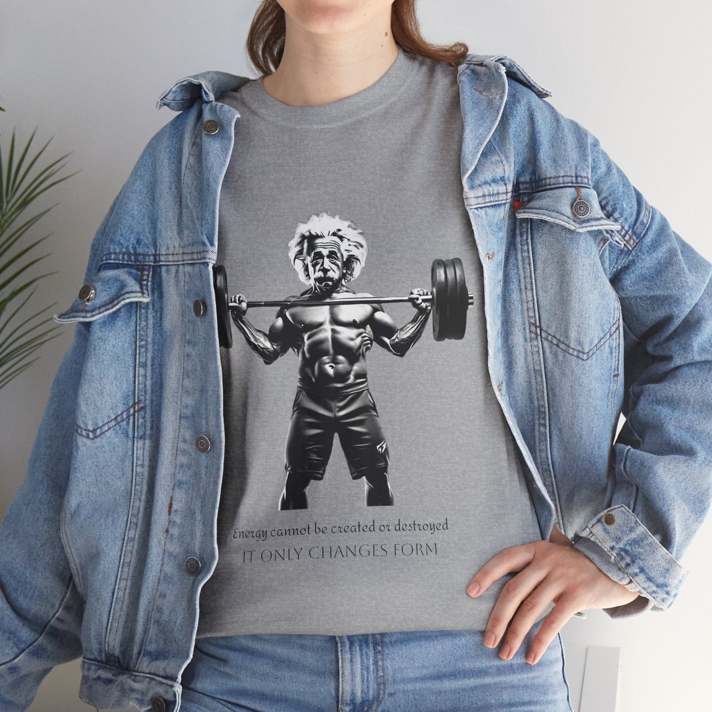 Camiseta de culturista Albert Einstein: la energía de Flashlander no se puede crear ni destruir, solo cambia de forma. Camiseta gráfica con cita