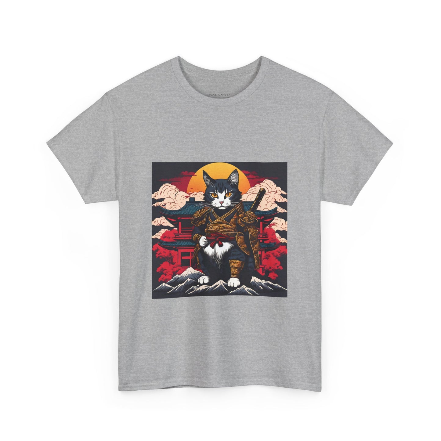 Samurai Cat Cartoon Anime - Flashlander Gym Shirt