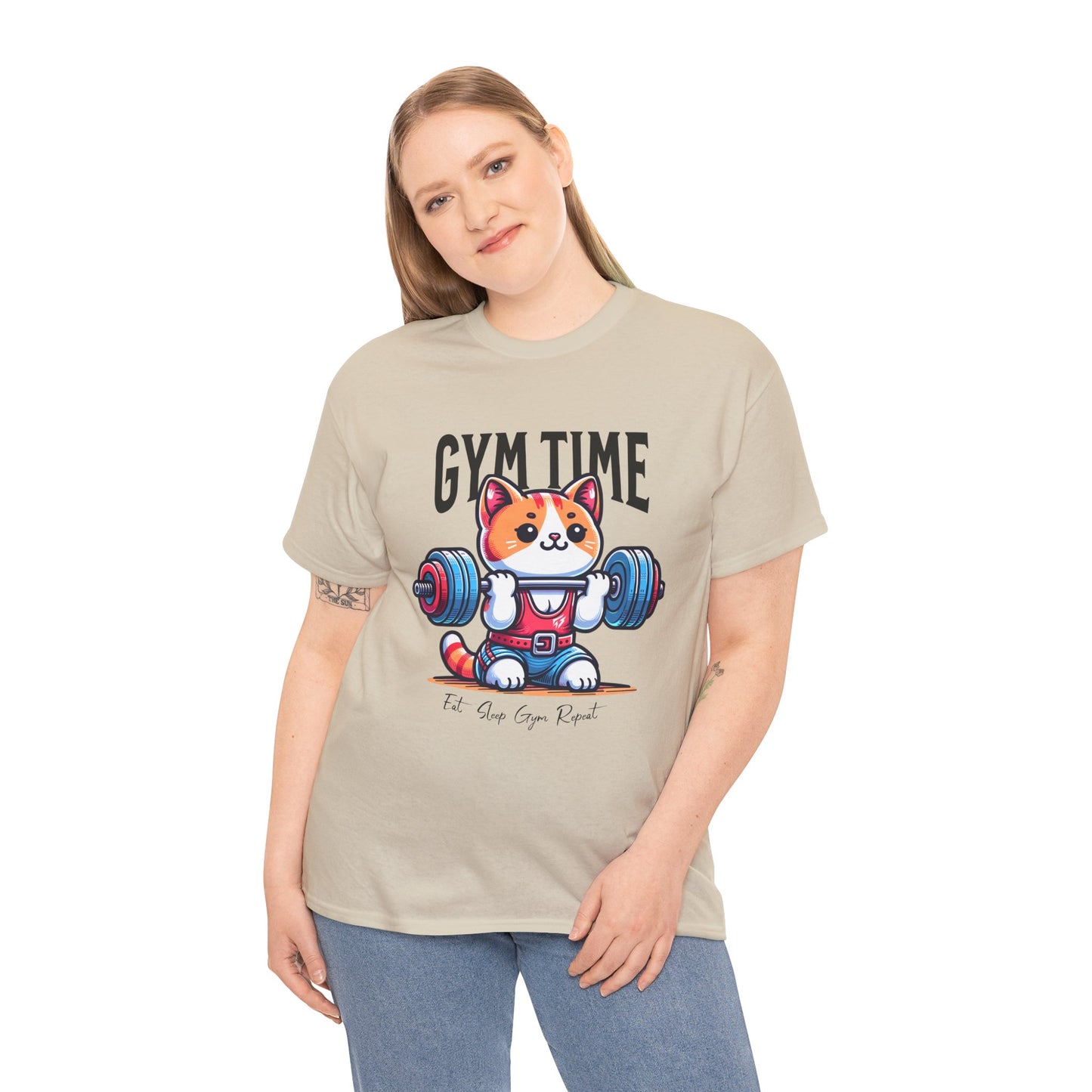 Cute Cat Gym Time Shirt Flashlander Graphic Tee