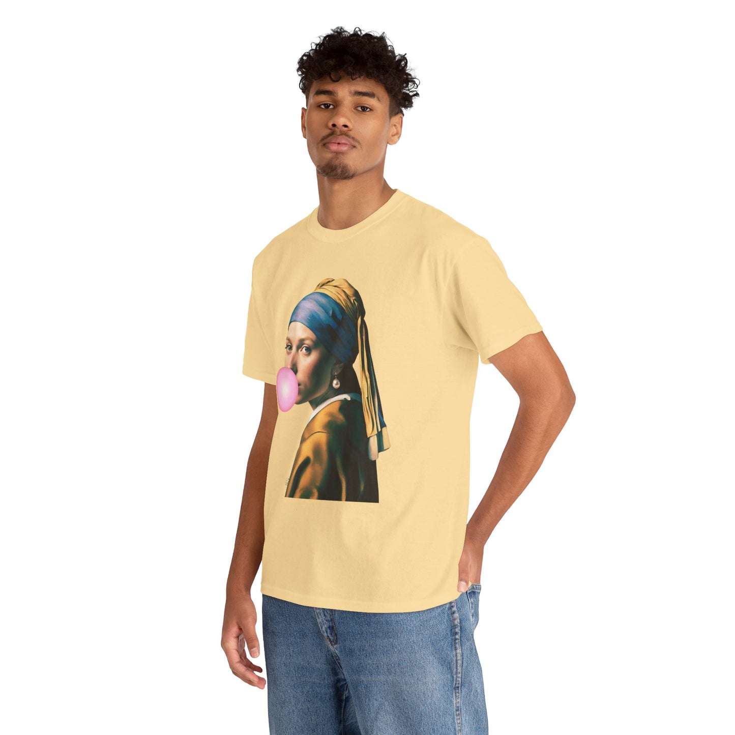 Bubble Gum Girl with a Pearl Earring Johannes Vermeer - Flashlander Gym Shirt