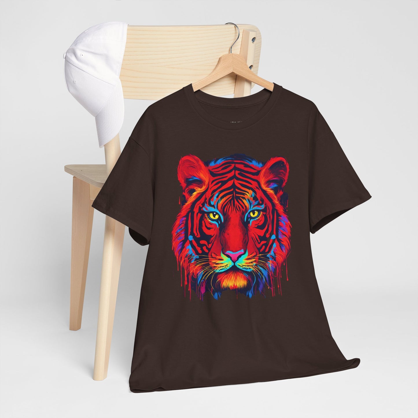 Majestuosa camiseta de Flashlander con diseño pop art de tigre rojo