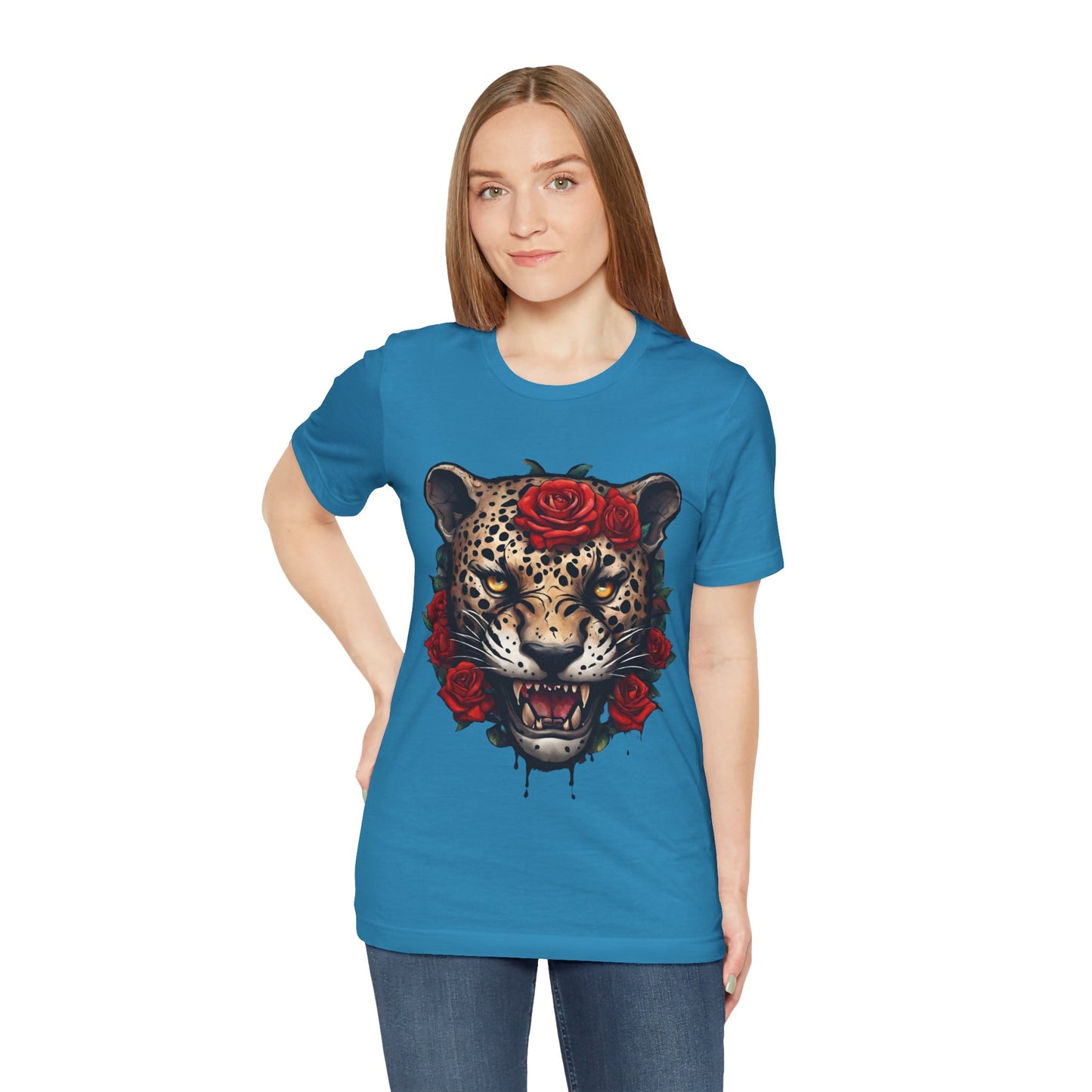 Jaguar Flames and Roses Graphic Tee Flashlander