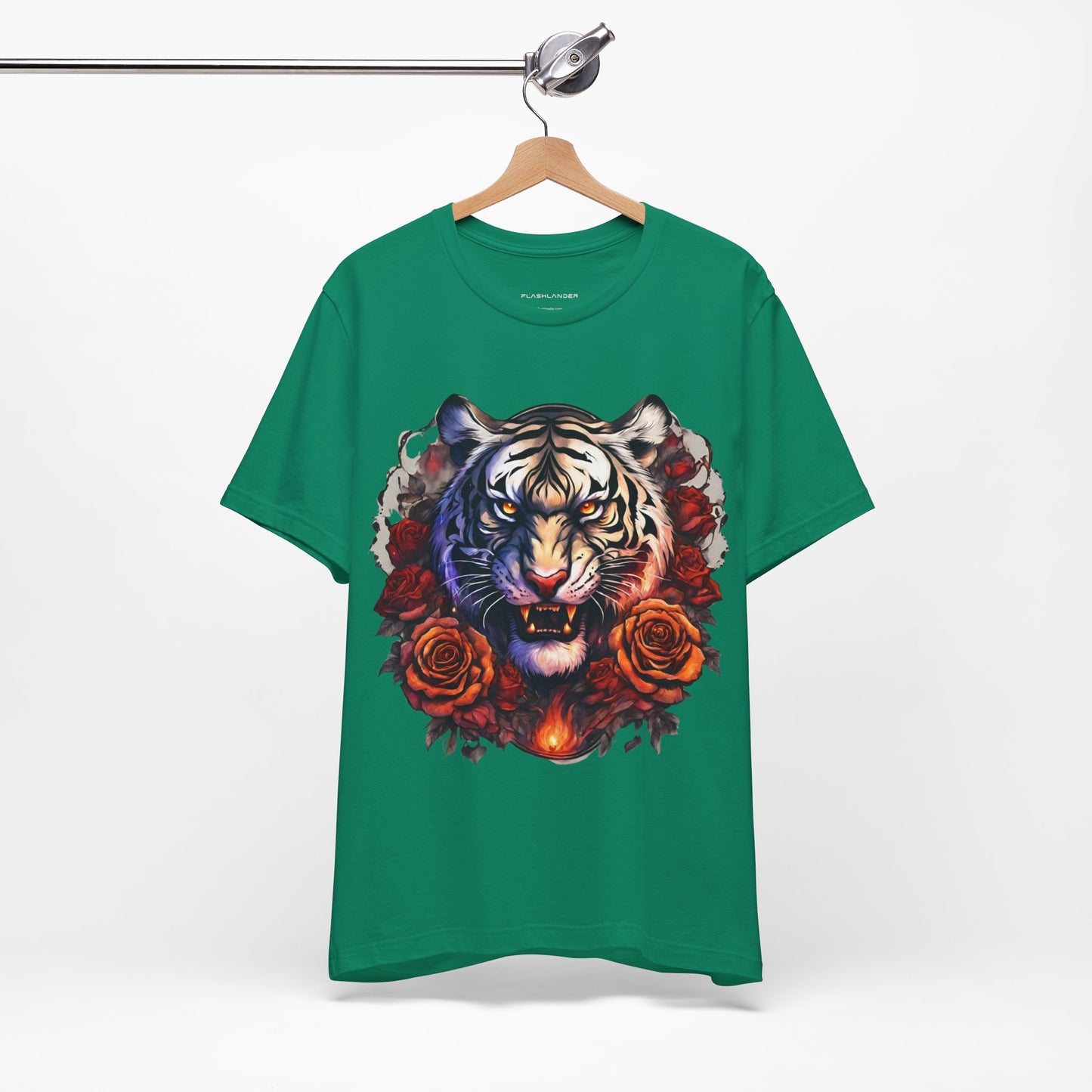 White Tiger Flames Flashlander Gym Shirt