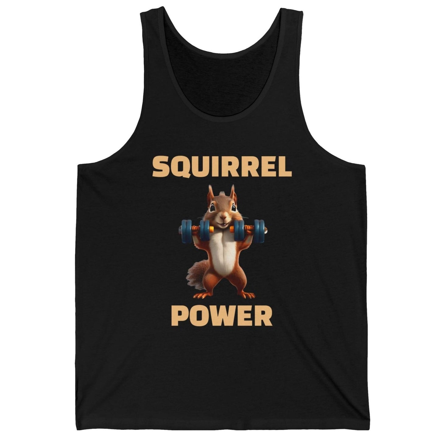 Weightlifting Squirrel Vintage Gym Cotton Unisex Jersey Tank