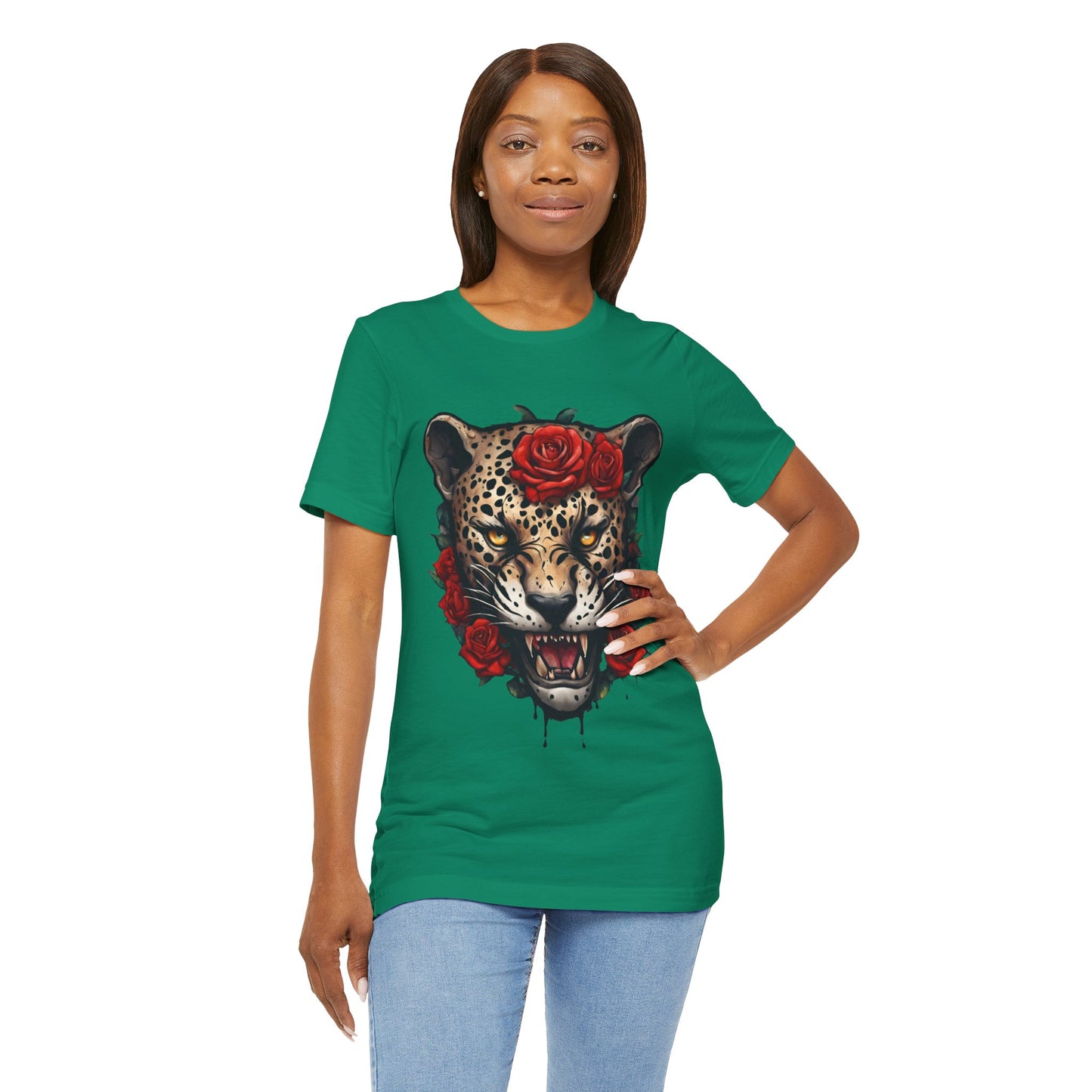 Jaguar Flames and Roses Graphic Tee Flashlander