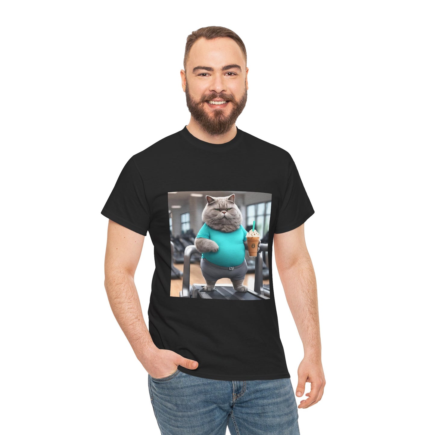 Funny Fat Cat On The Treadmill - Flashlander Gym Shirt