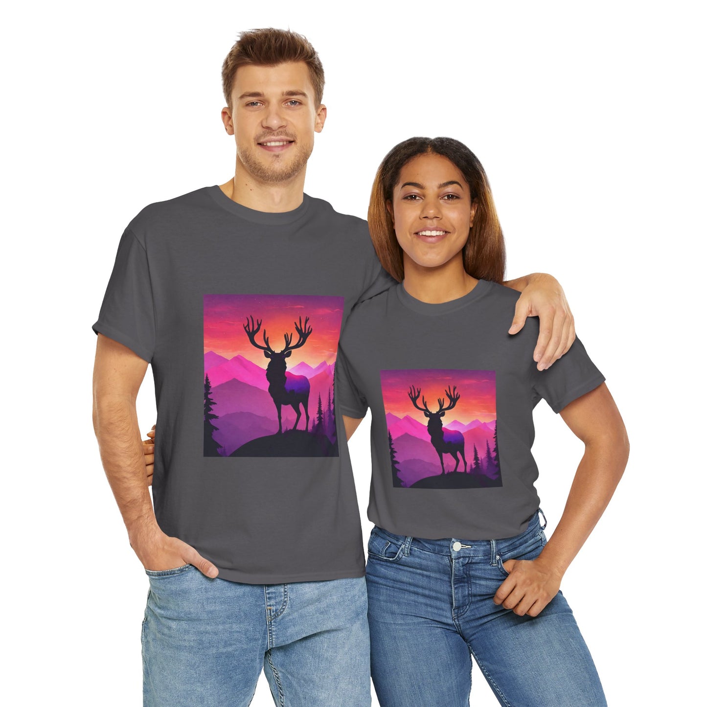 Deer Majestic Sunset Flashlander Gym Shirt