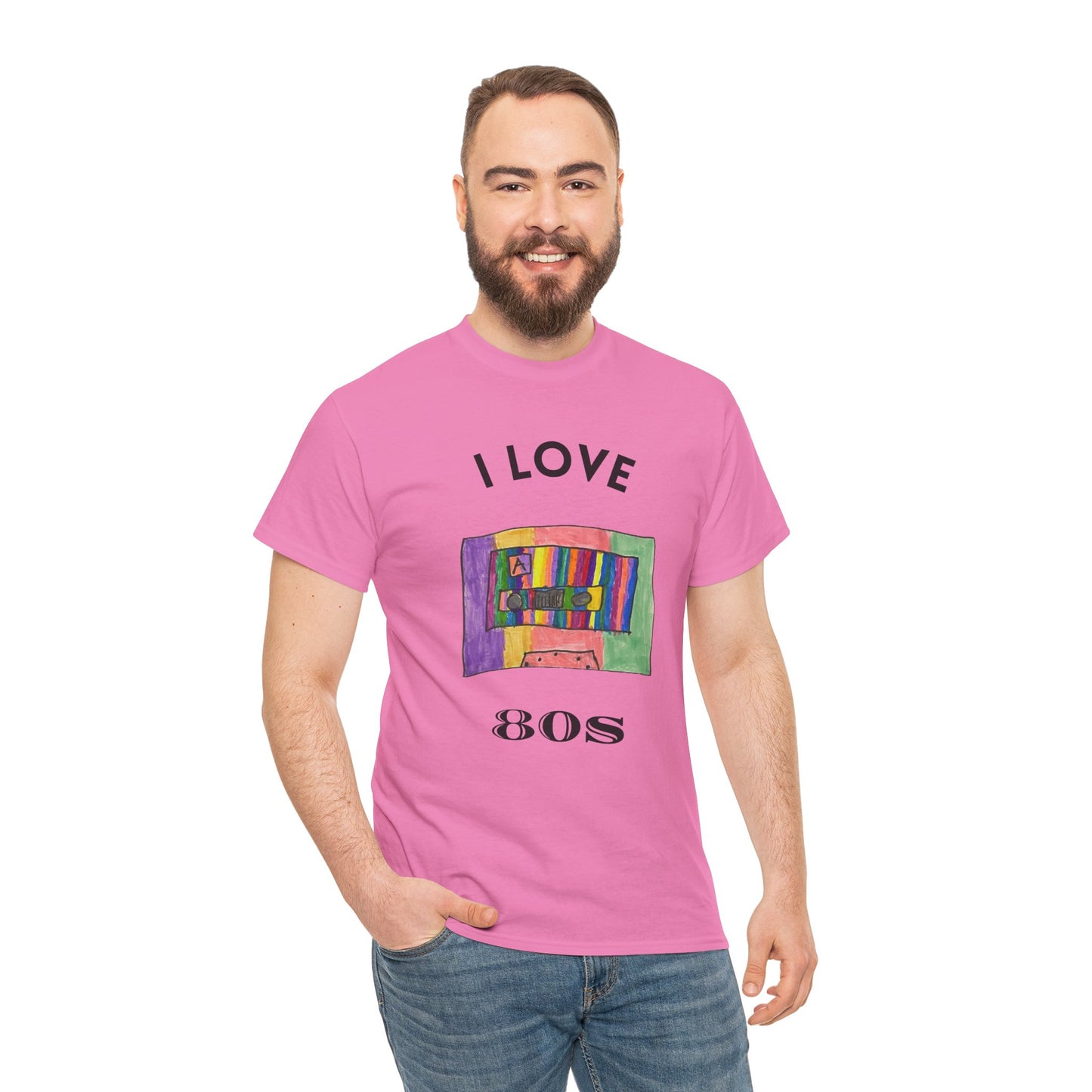 Retro Vibes Art Pop Cassette Tape I Love 80's - Flashlander Gym Shirt