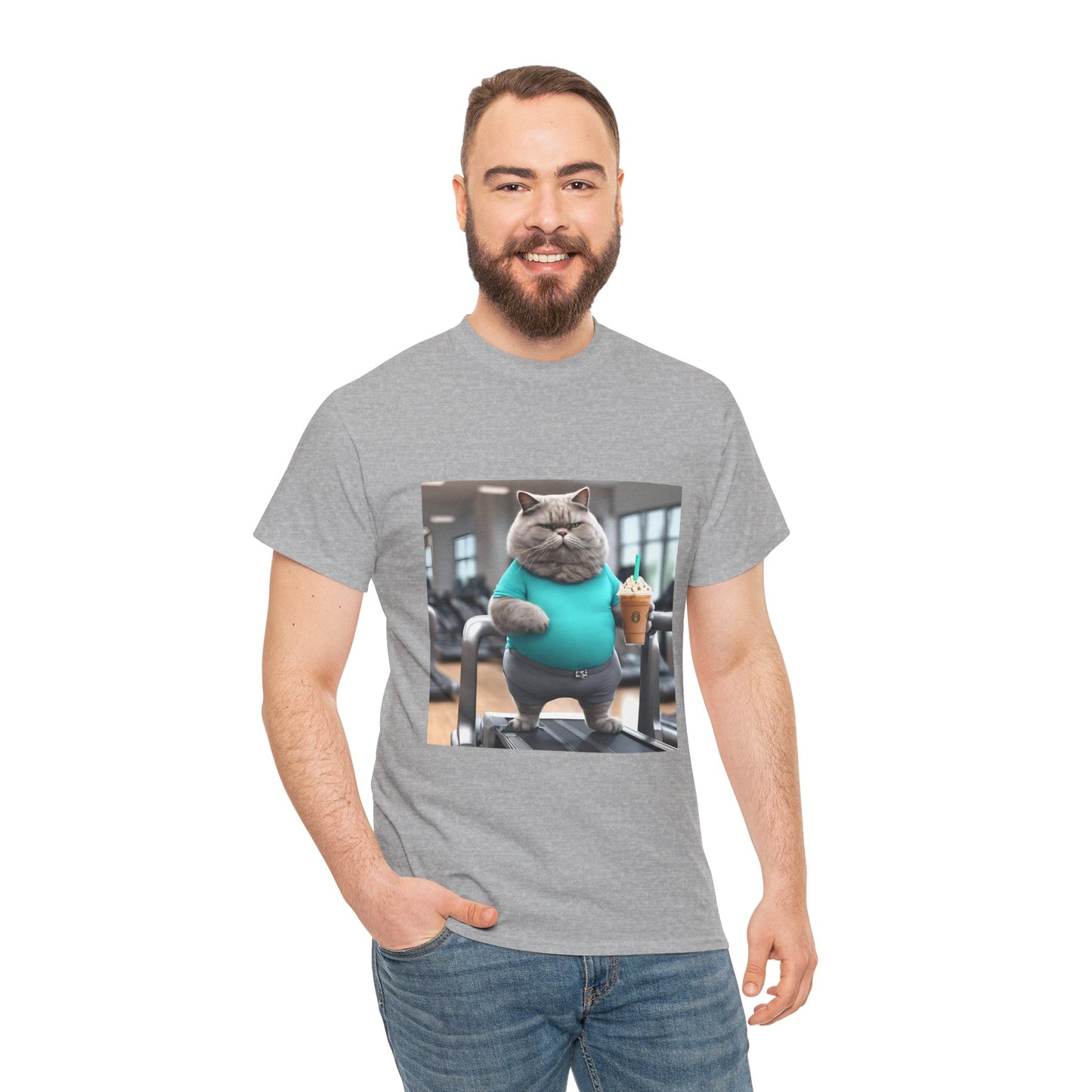 Funny Fat Cat On The Treadmill - Flashlander Gym Shirt