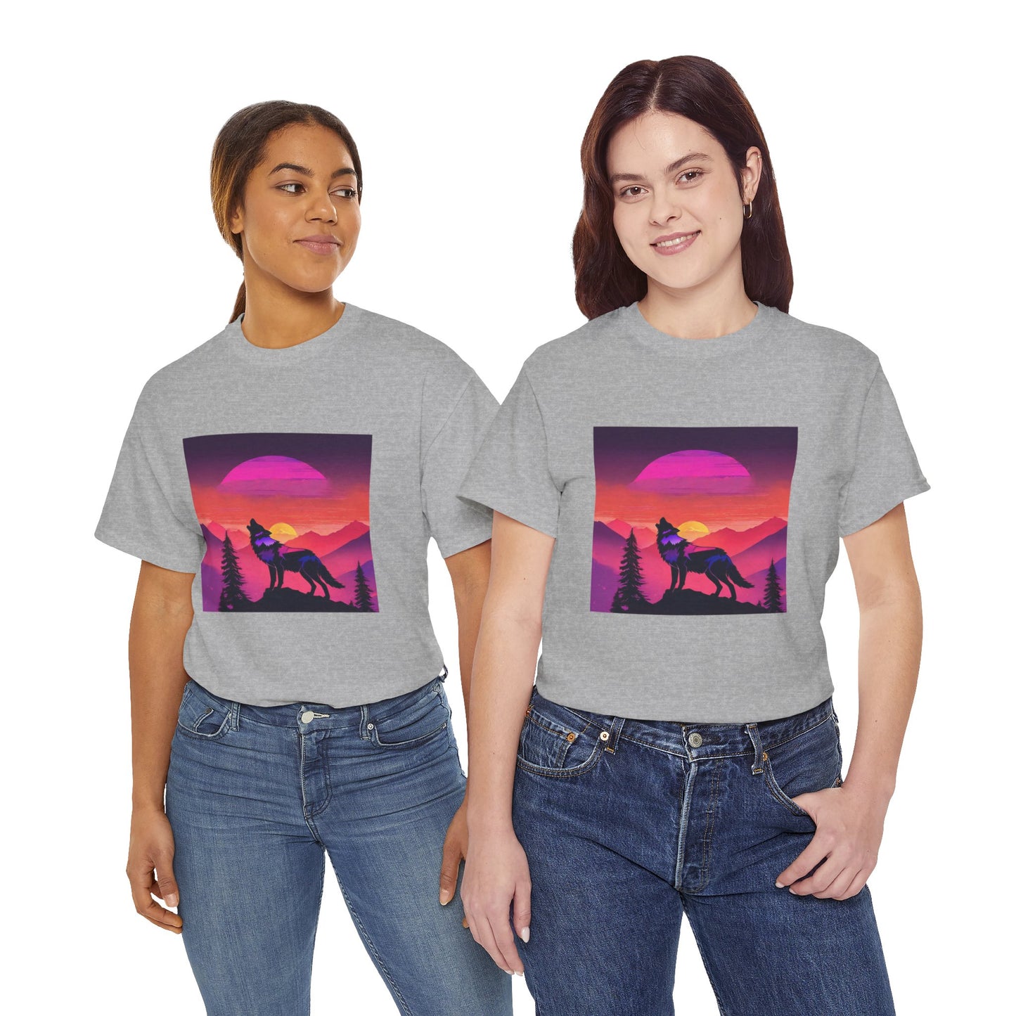 Wolf Majestic Sunset Gaphic Tee Flashlander