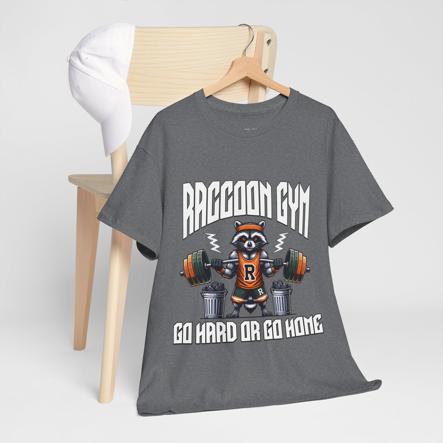 Raccoon Bodybuilder Shirt Flashlander Go Hard or Go Home Gym T-Shirt Cotton Unisex Graphic Tee