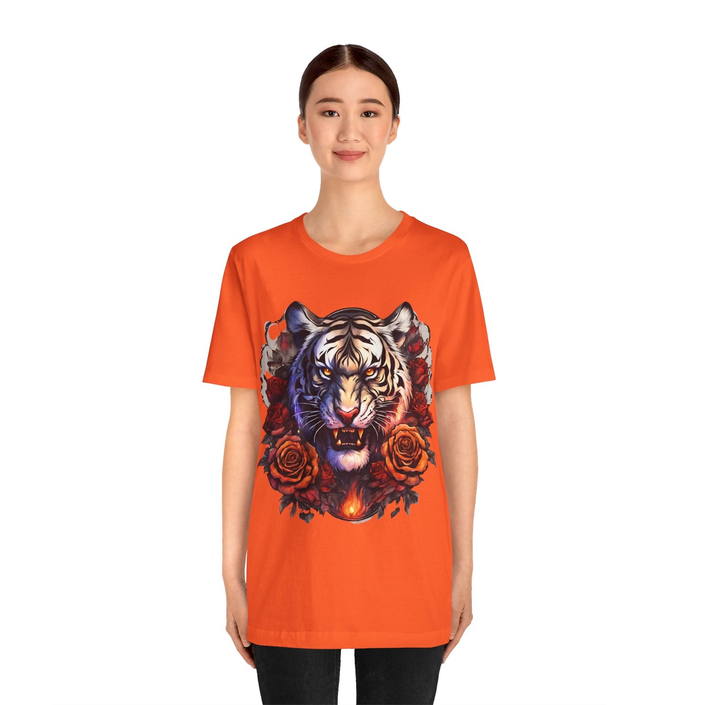 White Tiger Flames Flashlander Gym Shirt