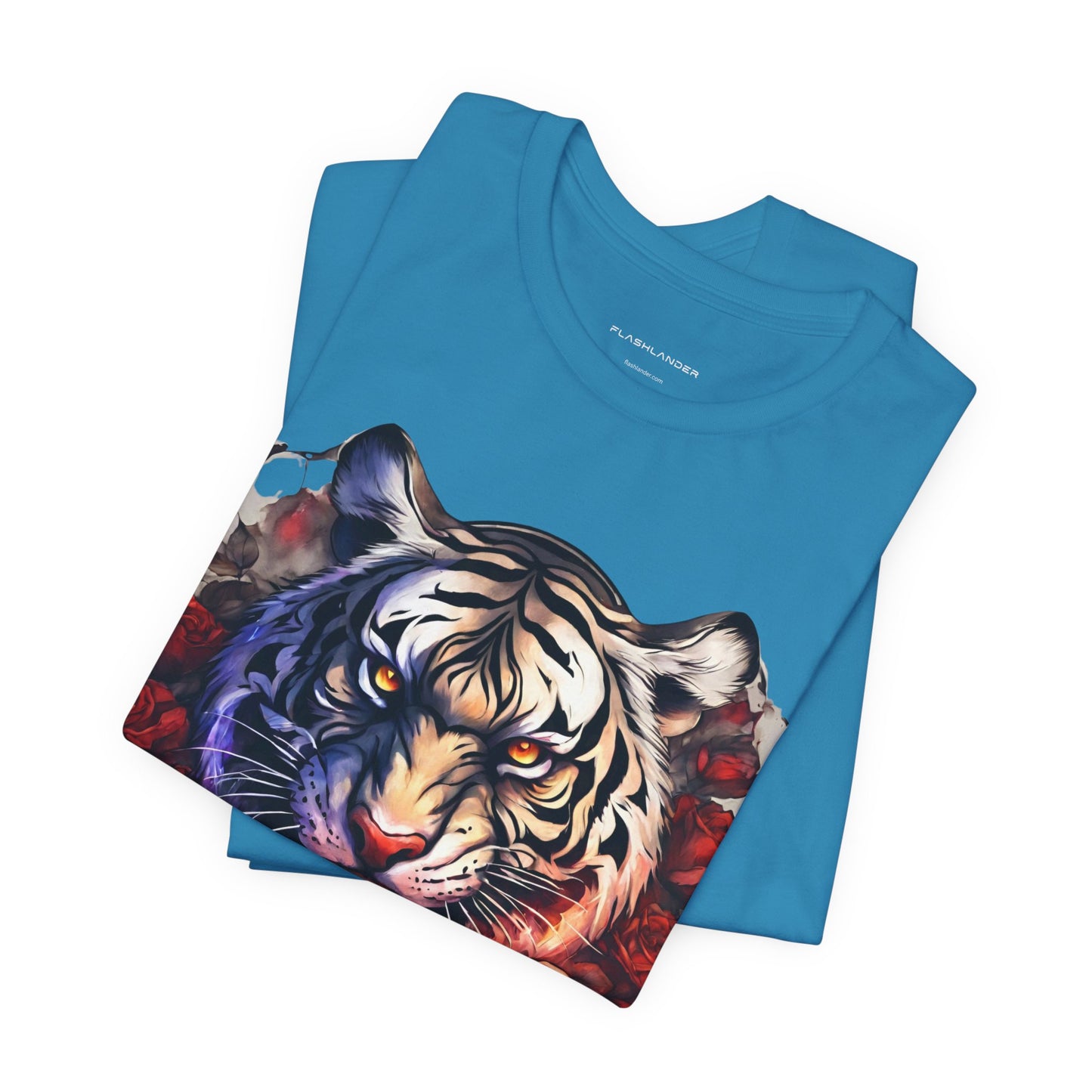 White Tiger Flames Flashlander Gym Shirt