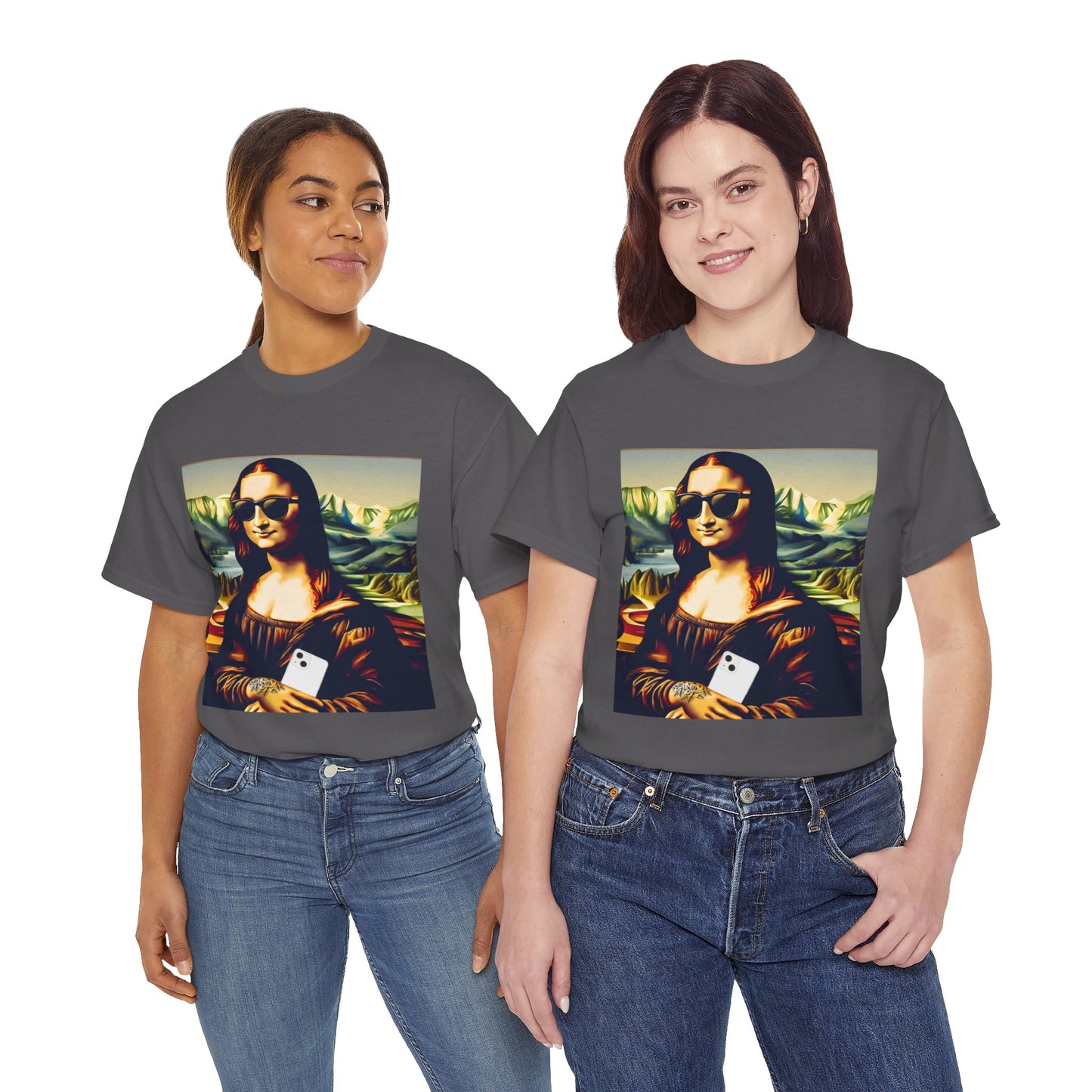 Camiseta deportiva de Flashlander: Mona Lisa moderna y divertida 