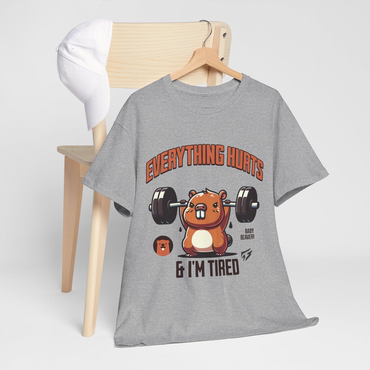 T-shirt de sport Beaver Everything Hurts &amp; I'm Tired T-shirt de sport Flashlander en coton unisexe noir anthracite T-shirt graphique de performance