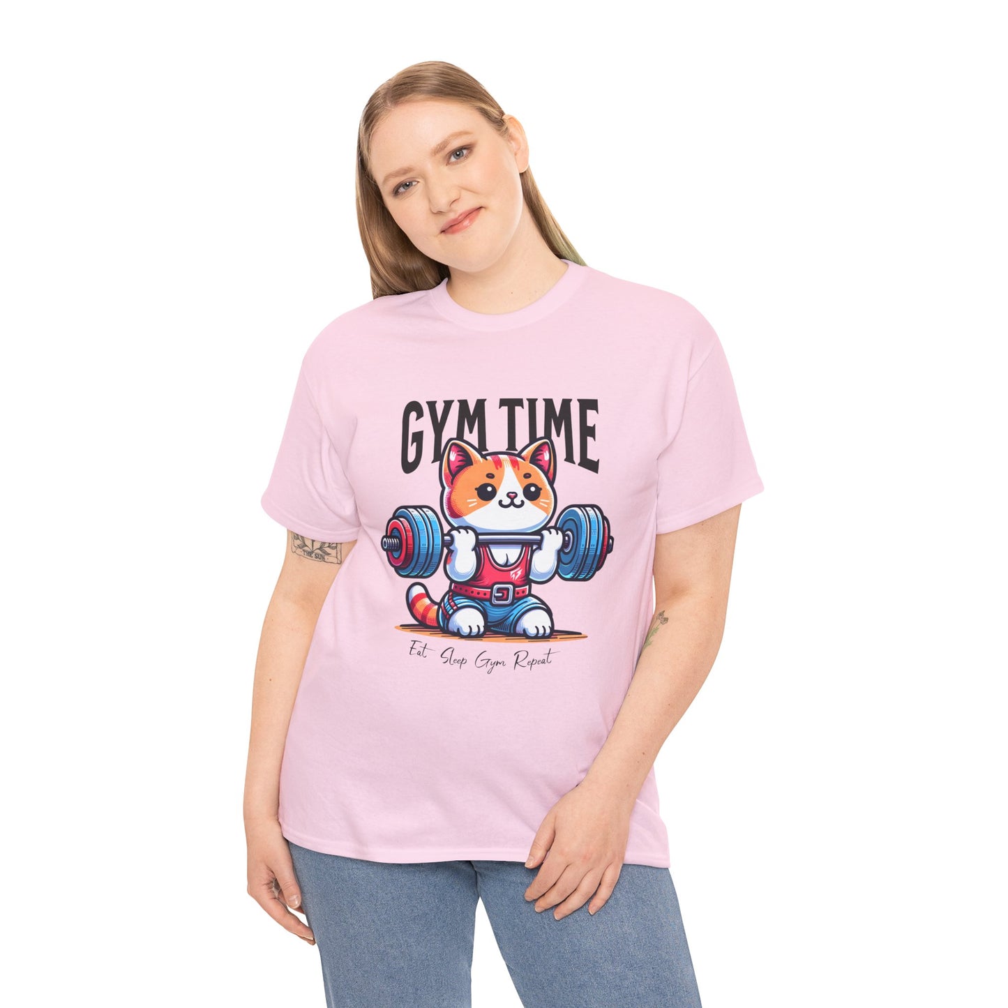 Cute Cat Gym Time Shirt Flashlander Graphic Tee