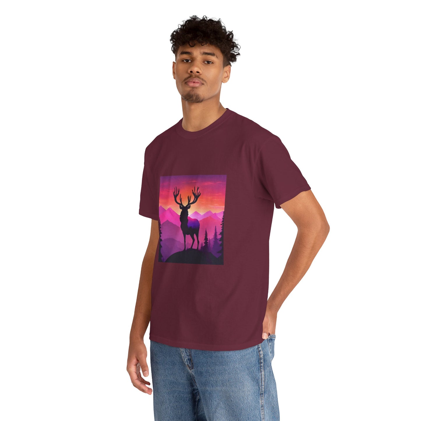 Deer Majestic Sunset Flashlander Gym Shirt