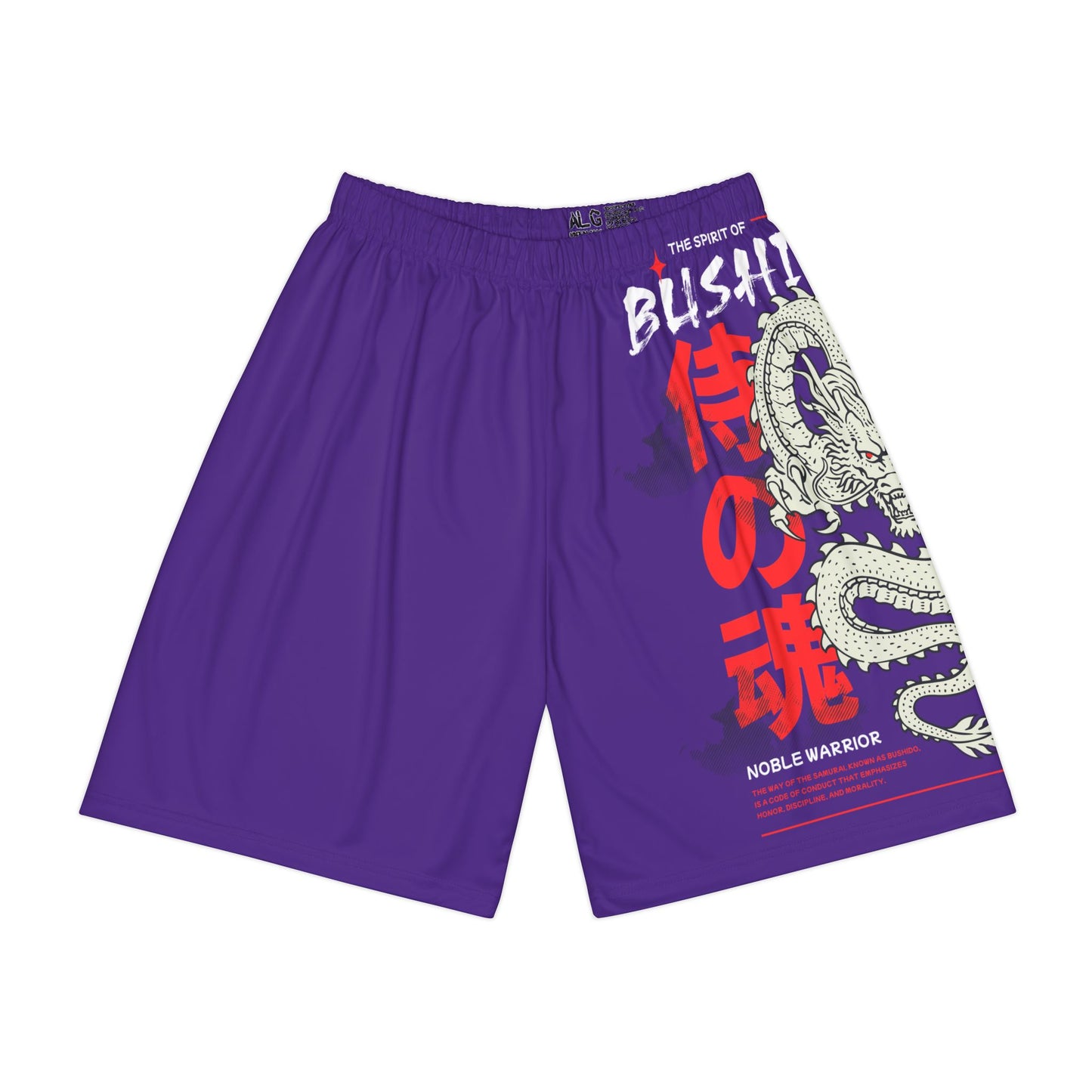 Japanese Dragon Bushido - Flashlander Performance Men’s Gym Shorts Purple