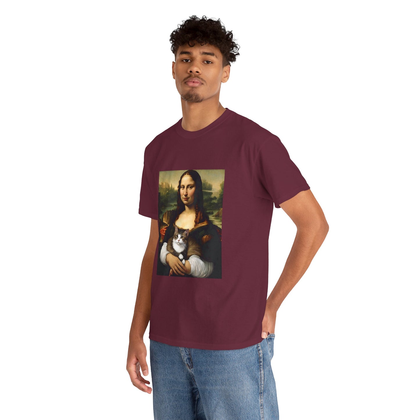 Mona Lisa with Cat - Flashlander Gym Shirt