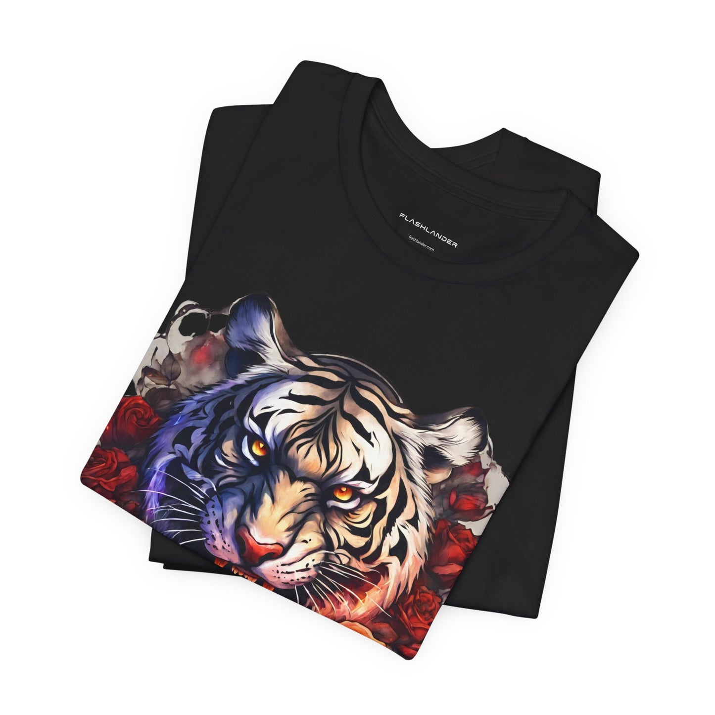 White Tiger Flames Flashlander Gym Shirt