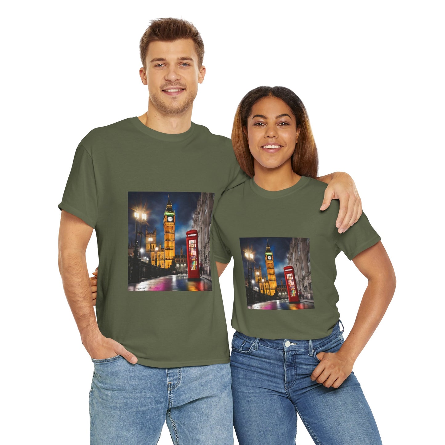 London City Big Ben, Reino Unido, Inglaterra Camisa Unisex Heavy Cotton Camiseta Marca Flashlander