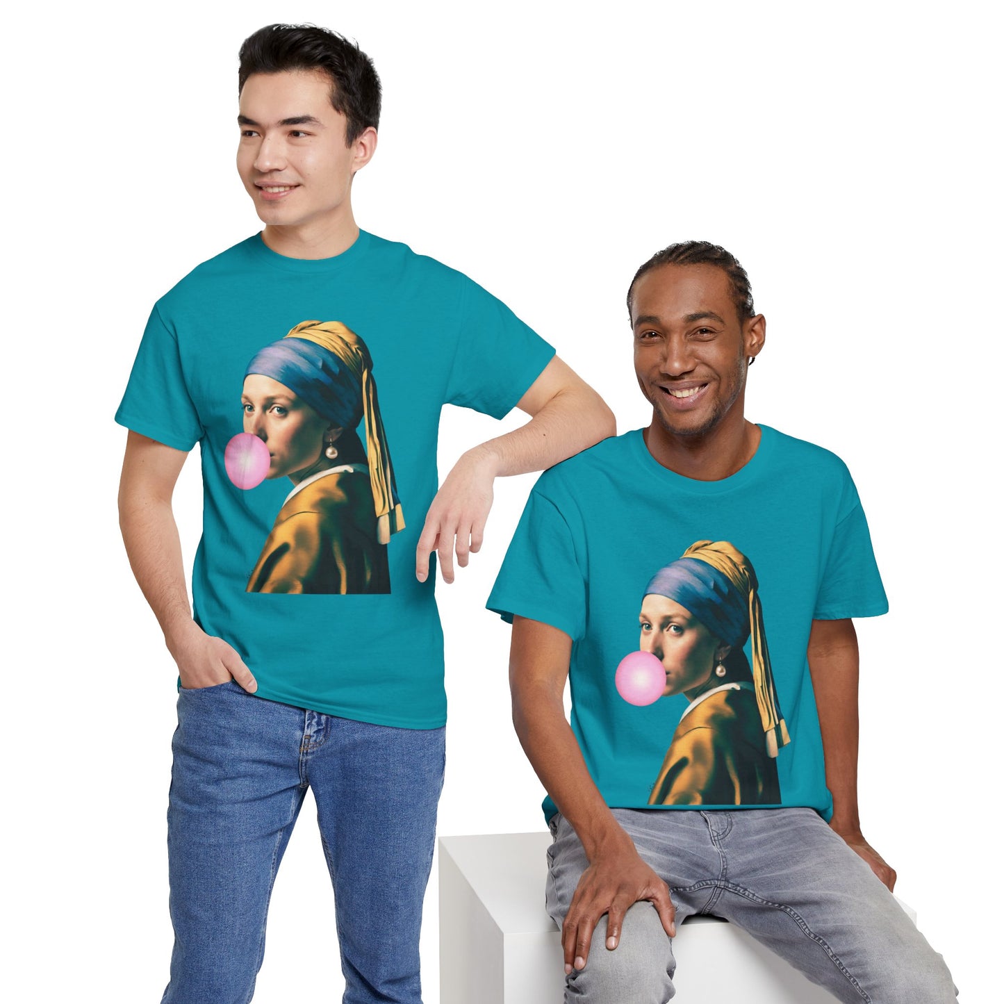 Bubble Gum Girl with a Pearl Earring Johannes Vermeer - Flashlander Gym Shirt