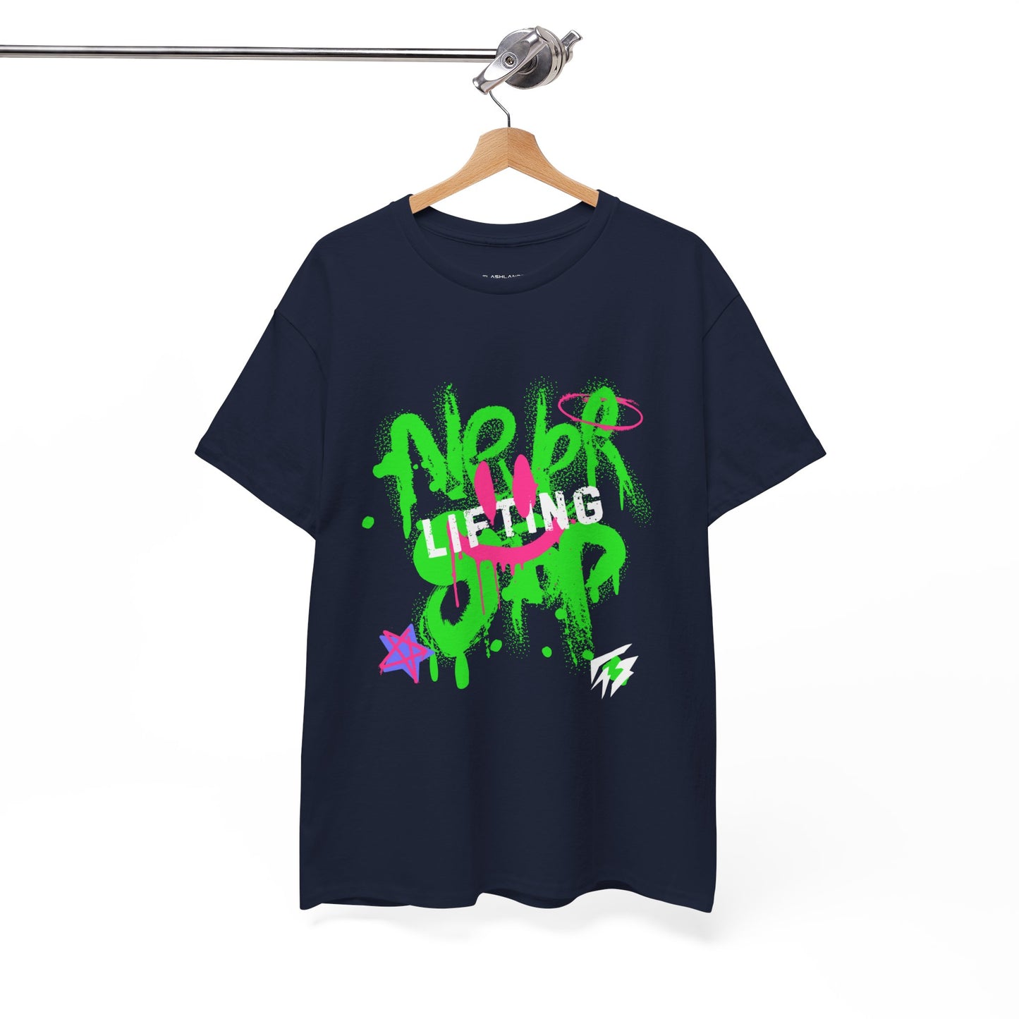 T-shirt de sport Graffiti Flashlander - Never Stop Lifting Gris