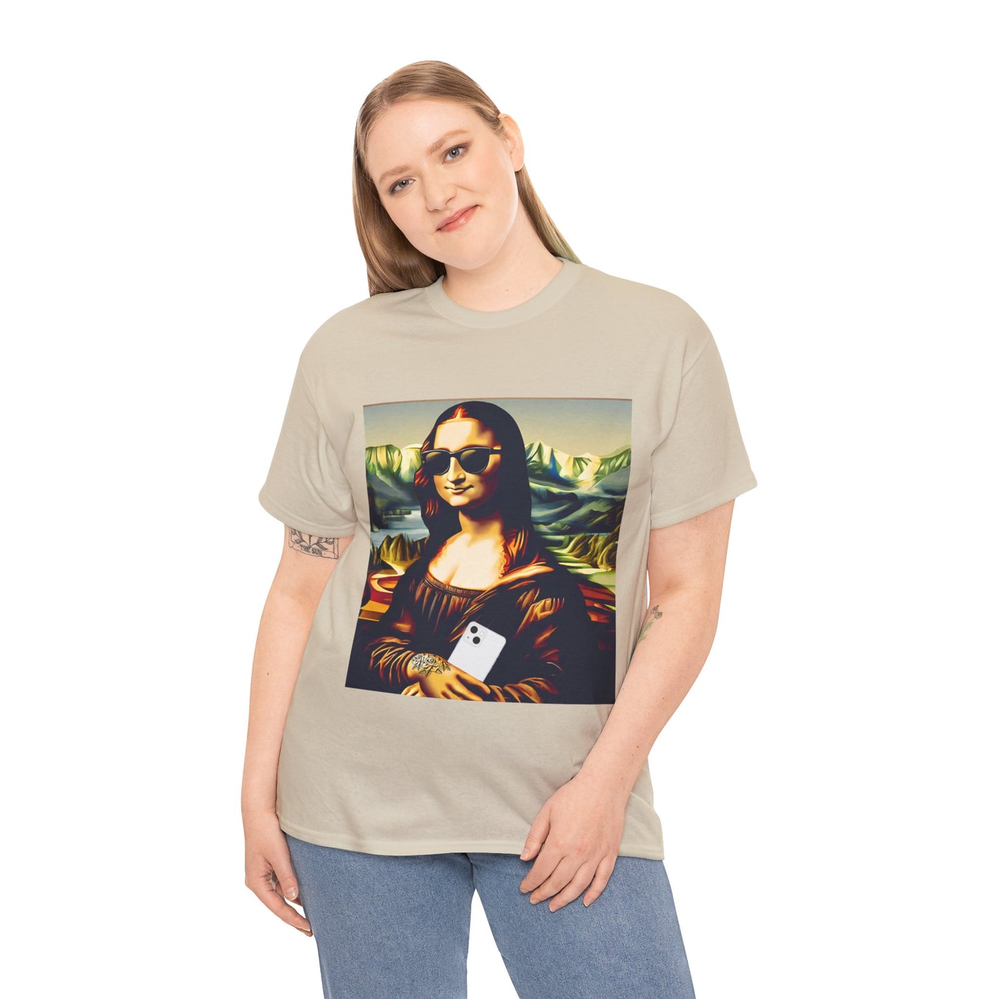 Camiseta deportiva de Flashlander: Mona Lisa moderna y divertida 