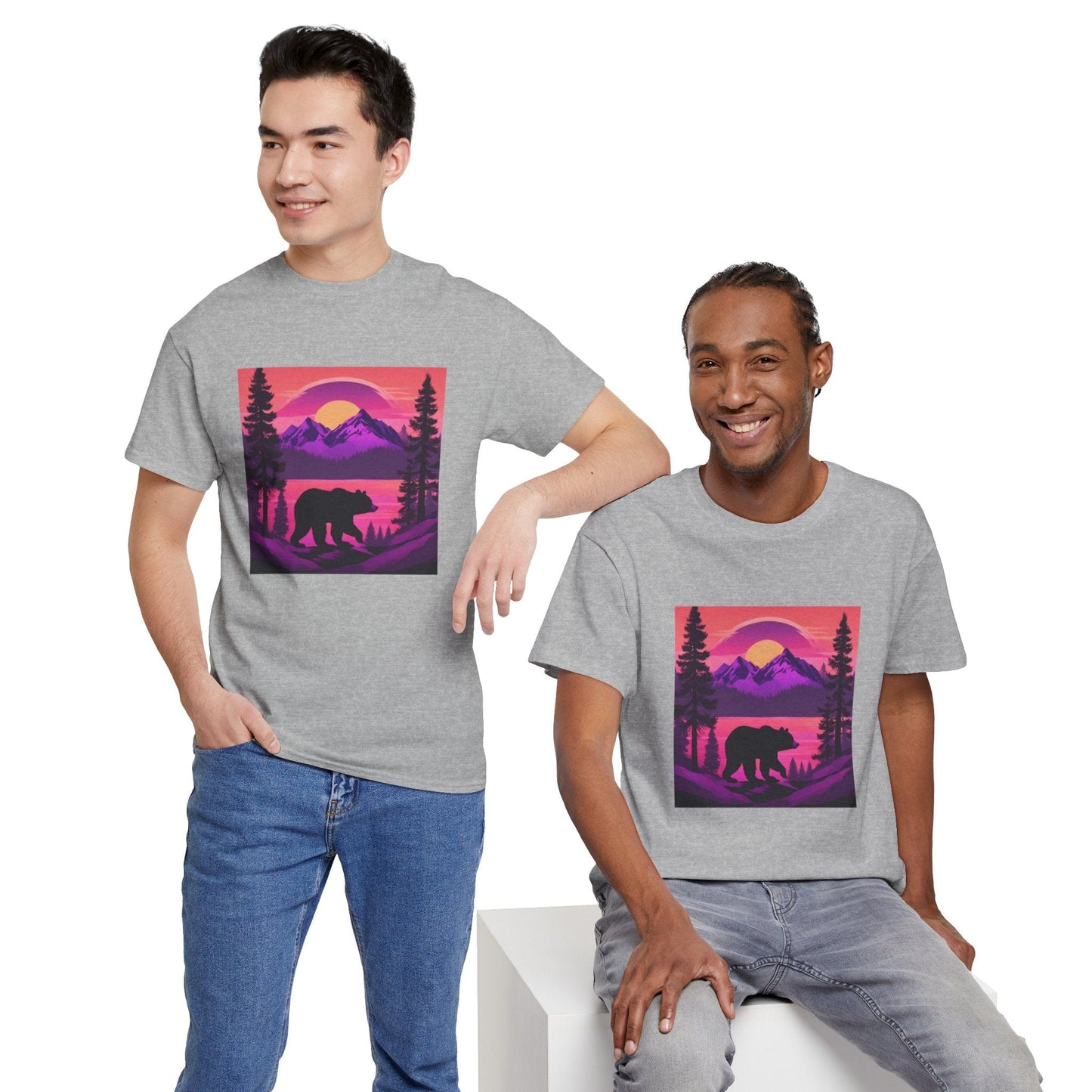 T-shirt graphique Bear Majestic Sunset Flashlander