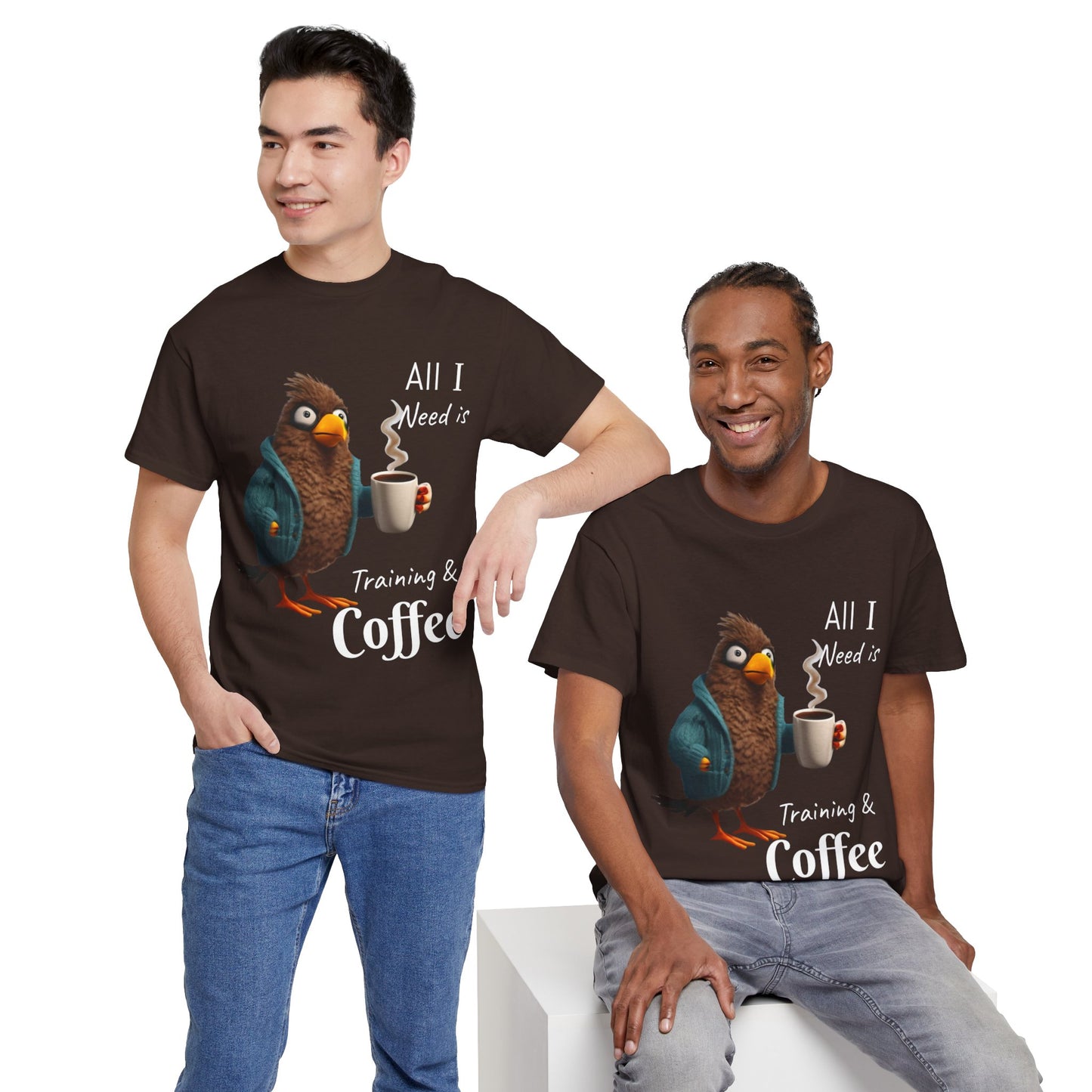 Camiseta con el mensaje "Todo lo que necesito es entrenamiento y café" - Camiseta de gimnasio Flashlander