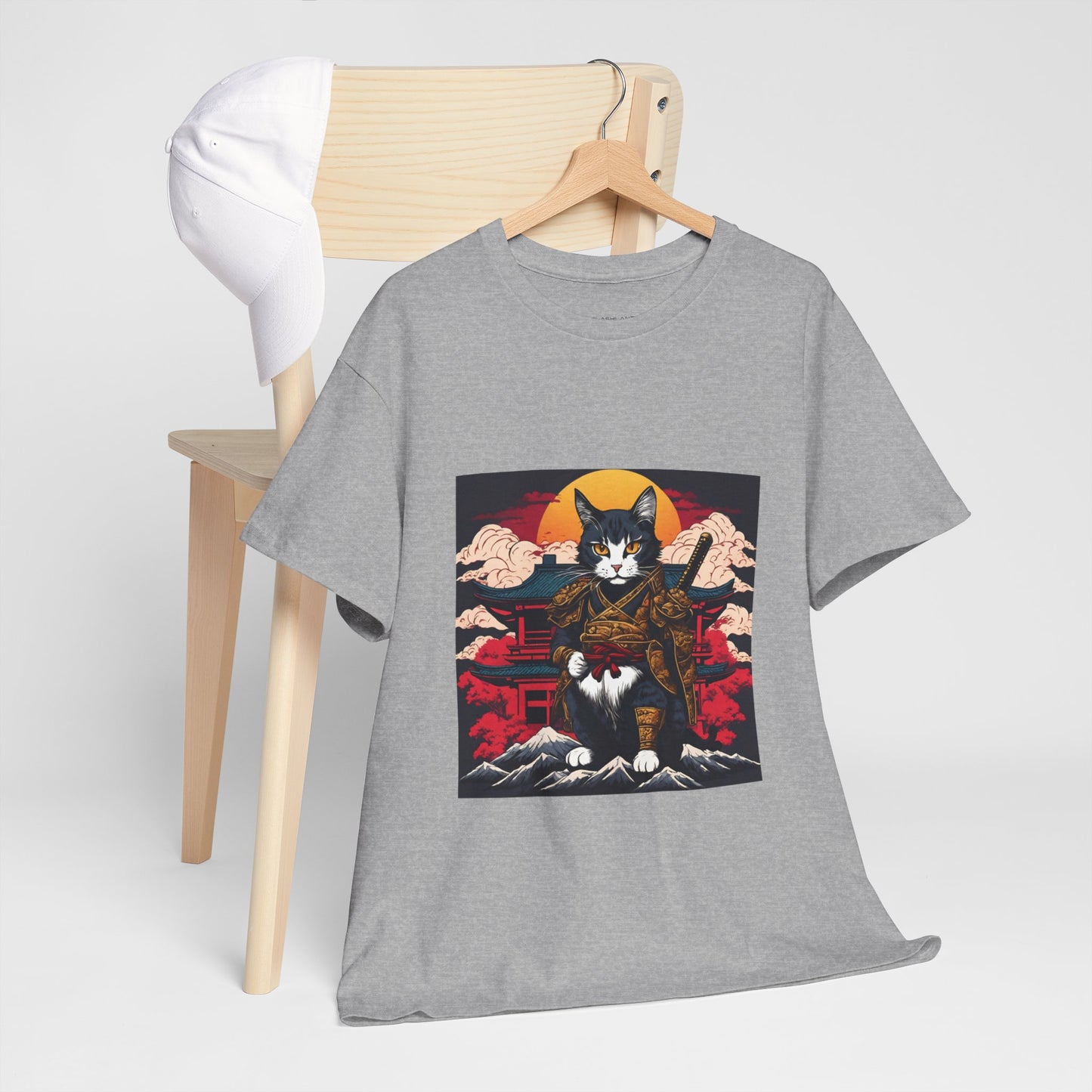 Samurai Cat Cartoon Anime - Flashlander Gym Shirt